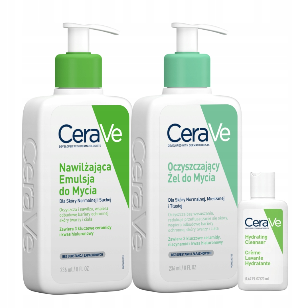 CeraVe zestaw prezentowy Emulsja Nawilżająca 236ml, Żel Oczyszczający 236ml