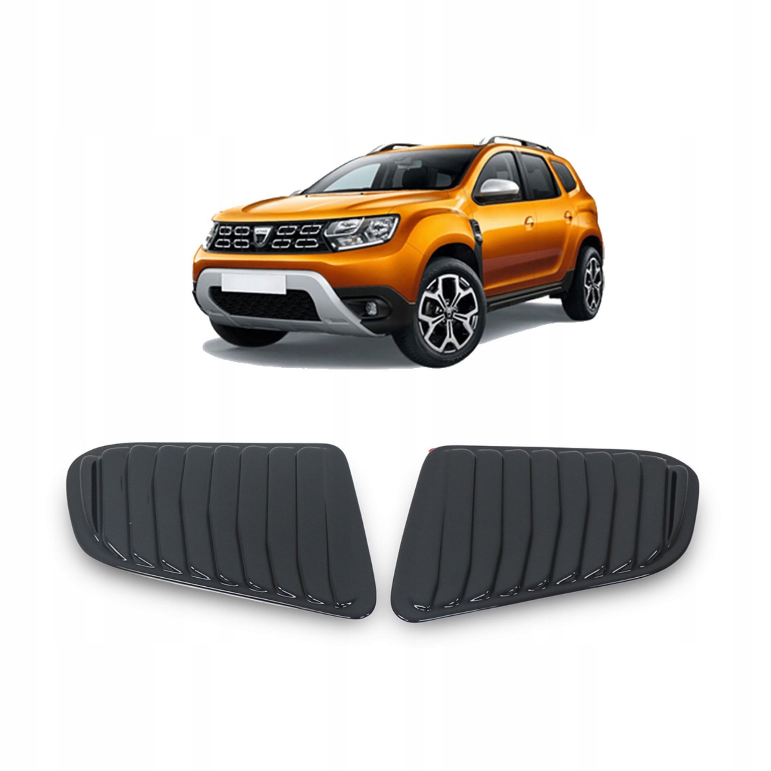 Ochranné kryty bočních skel černé vent Dacia Duster od roku 2018 do roku 2023