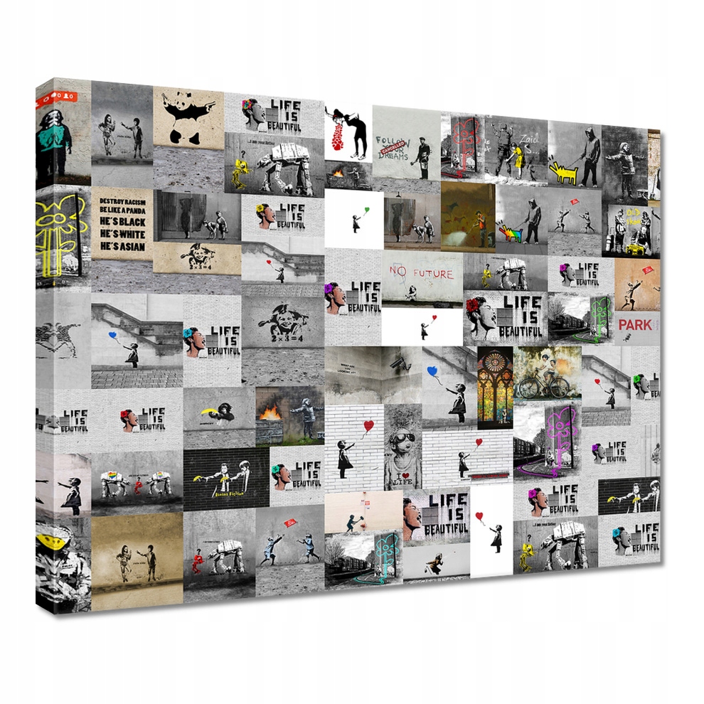 

Obraz 50x40 Mega Mix Banksy Kolaż