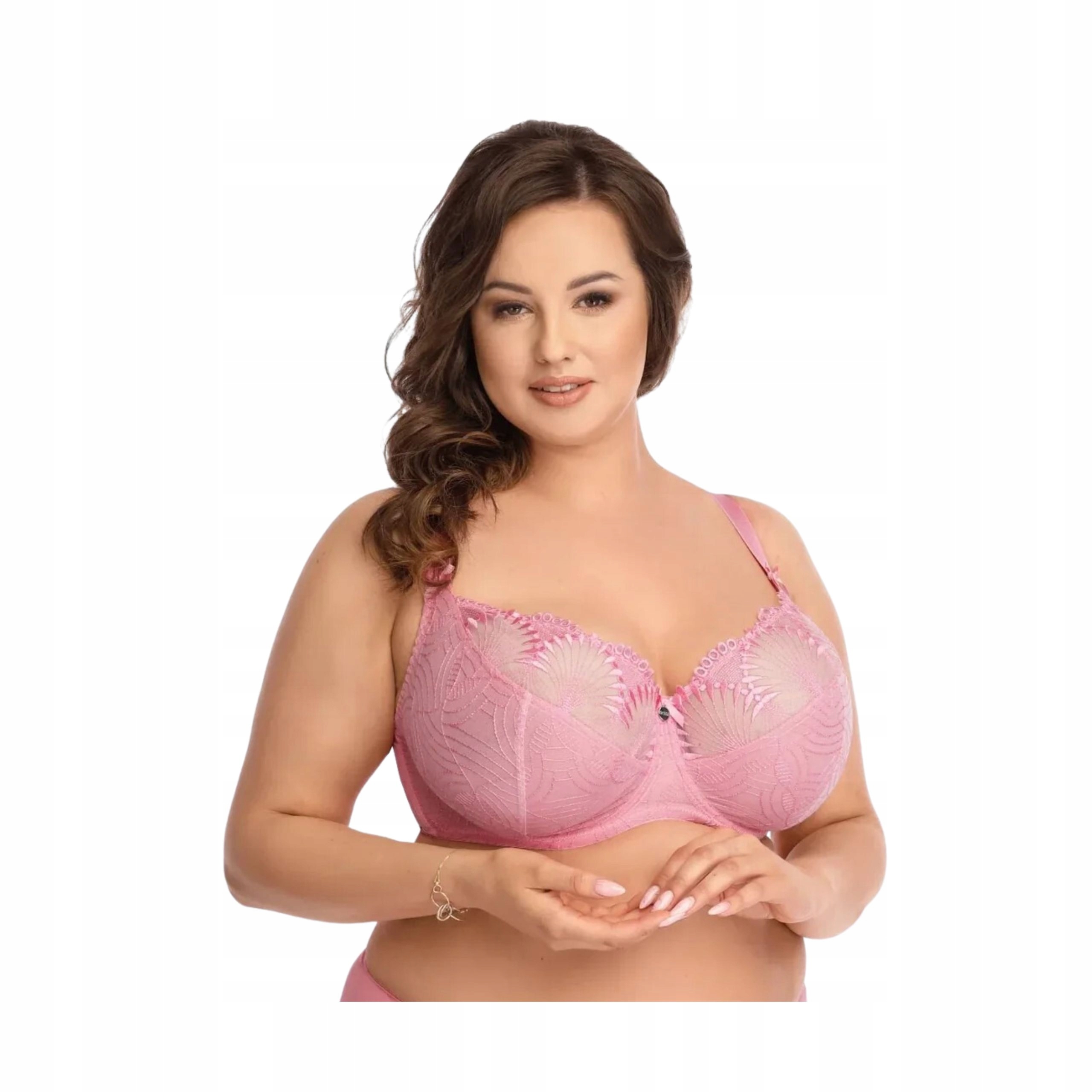 Podprsenka měkká soft 75D Selena růžová krajková sexy Nessa