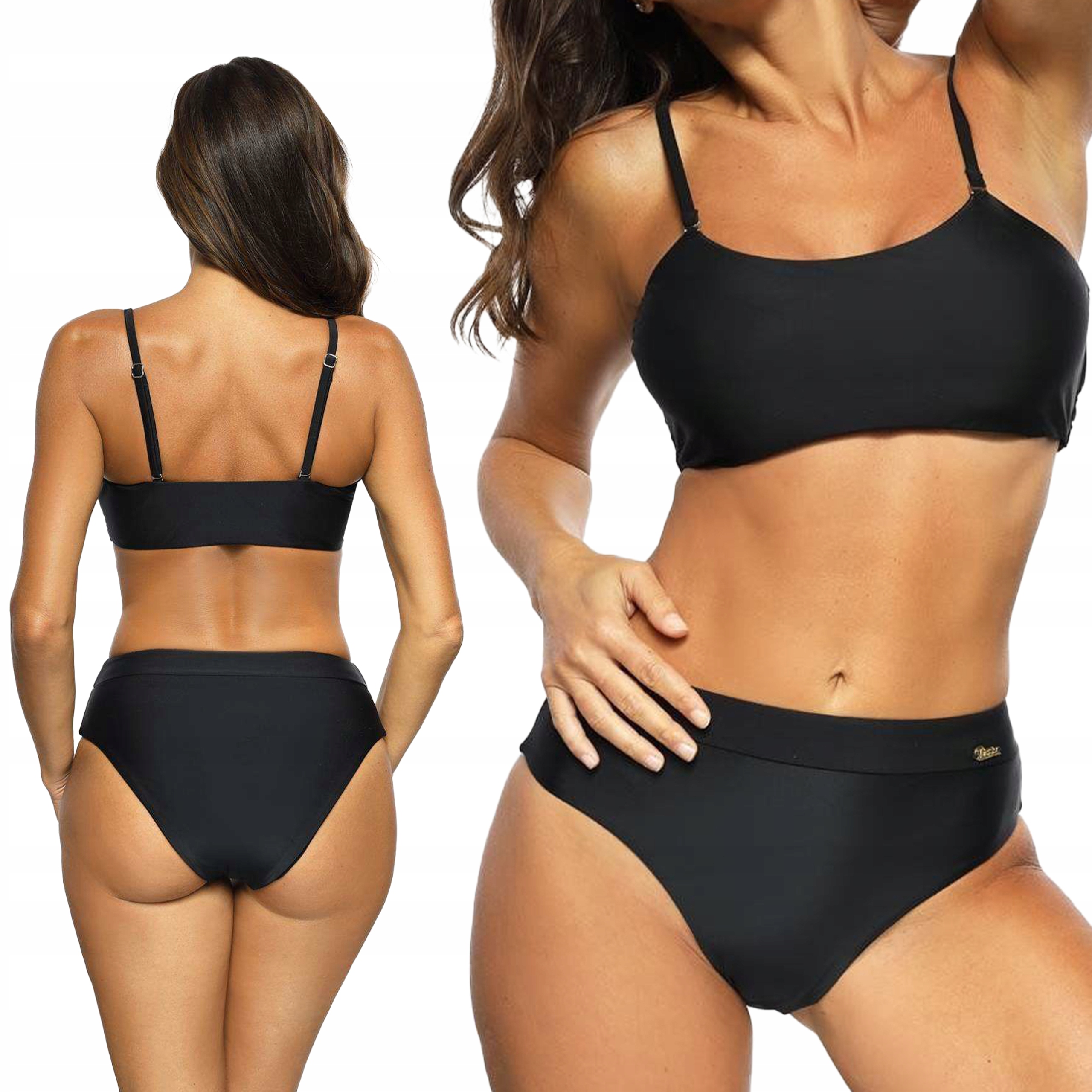 Hladký dvoudílný plavkový kostým Rachel Nero M-614 (5) černý S