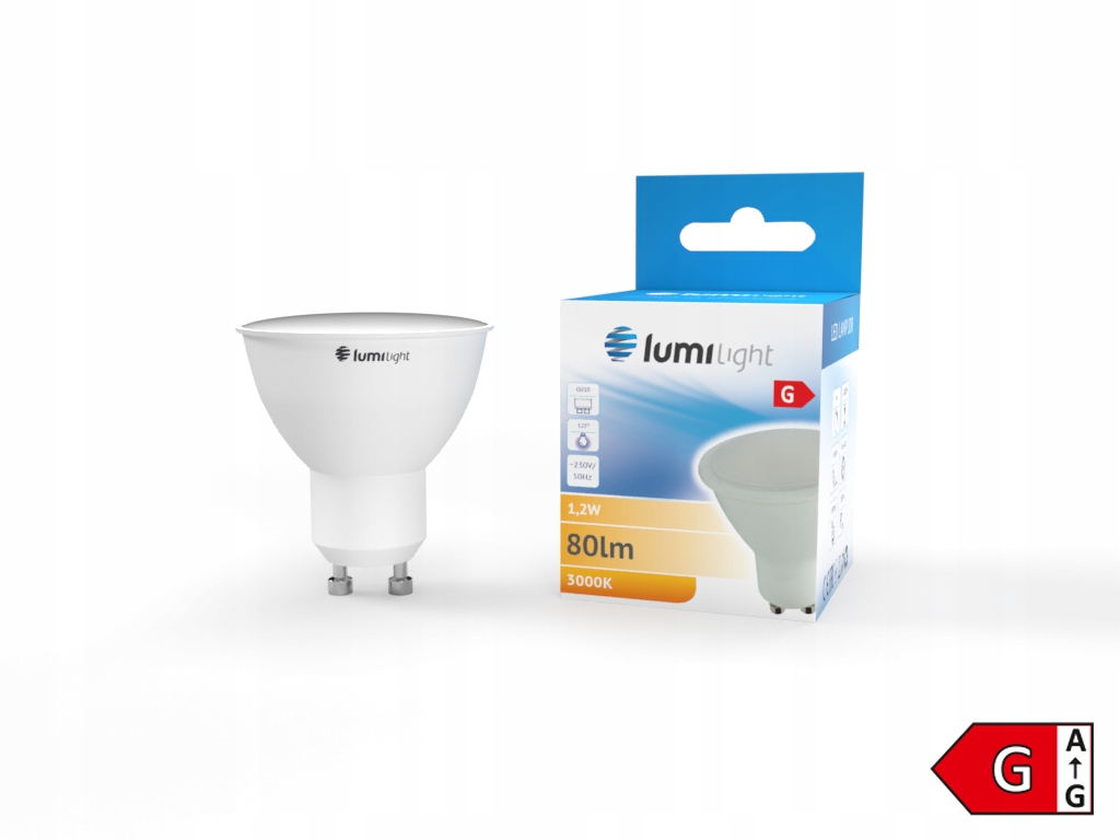 

Żarówka GU10 Led 1,2W Ciepła 3000K 80lm LL2107