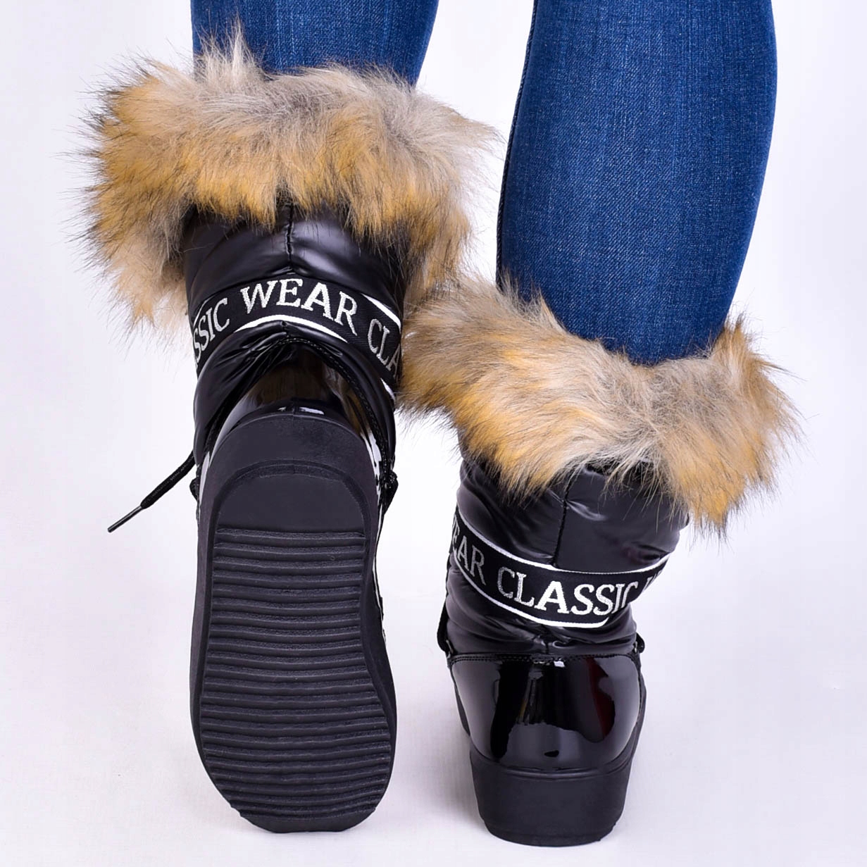 DAMSKIE KOZAKI ZIMOWE BUTY OCIEPLONE FUTERKO MOON Rozmiar 37