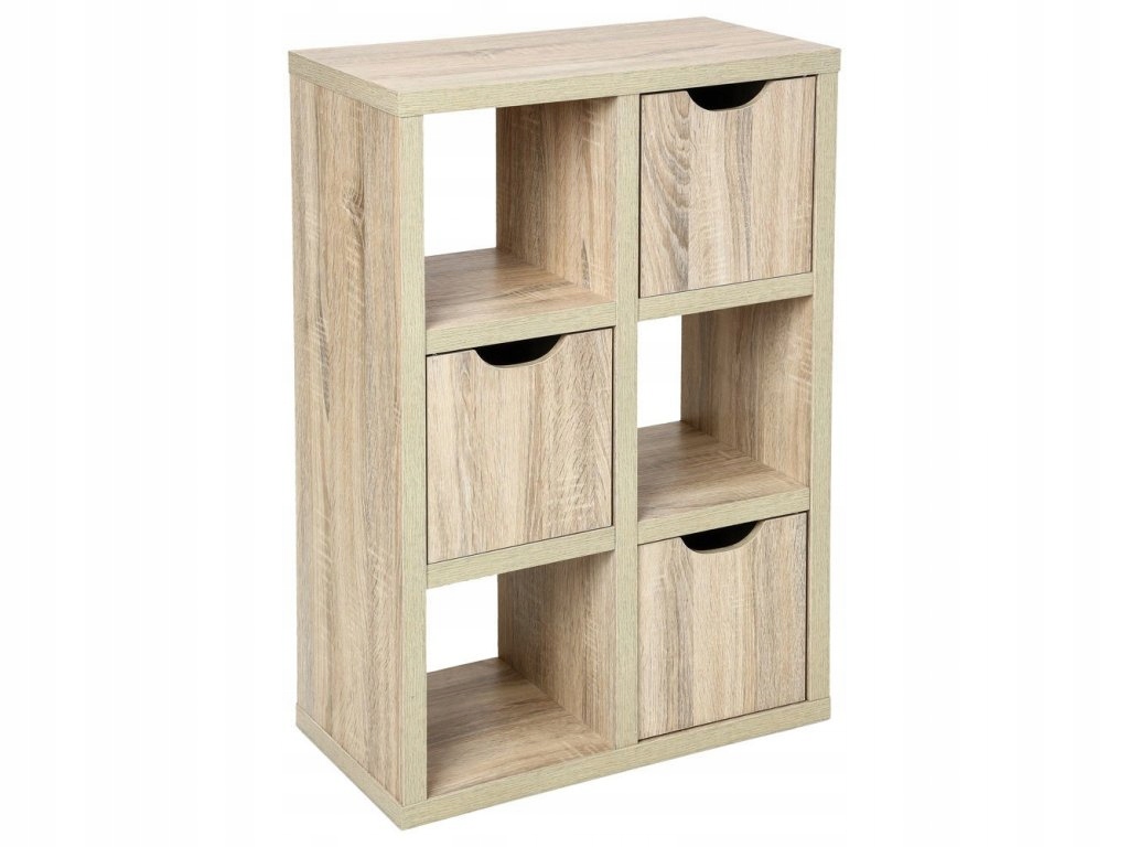 Regál drevený so šiestimi priehradkami