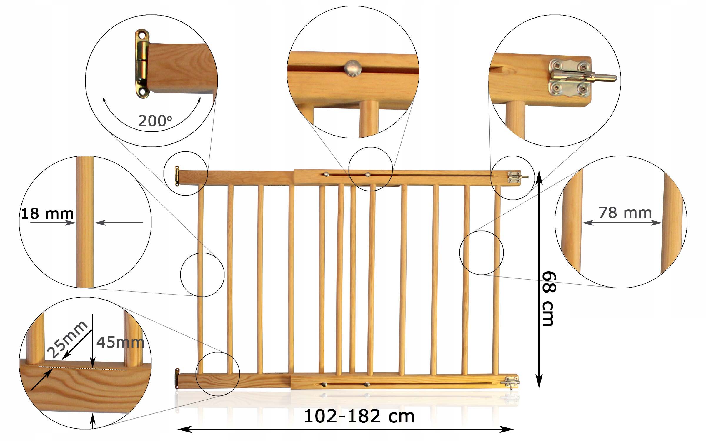 ЗАЩИТНЫЙ БАРЬЕР 102-182см Бренд Bramki.eu