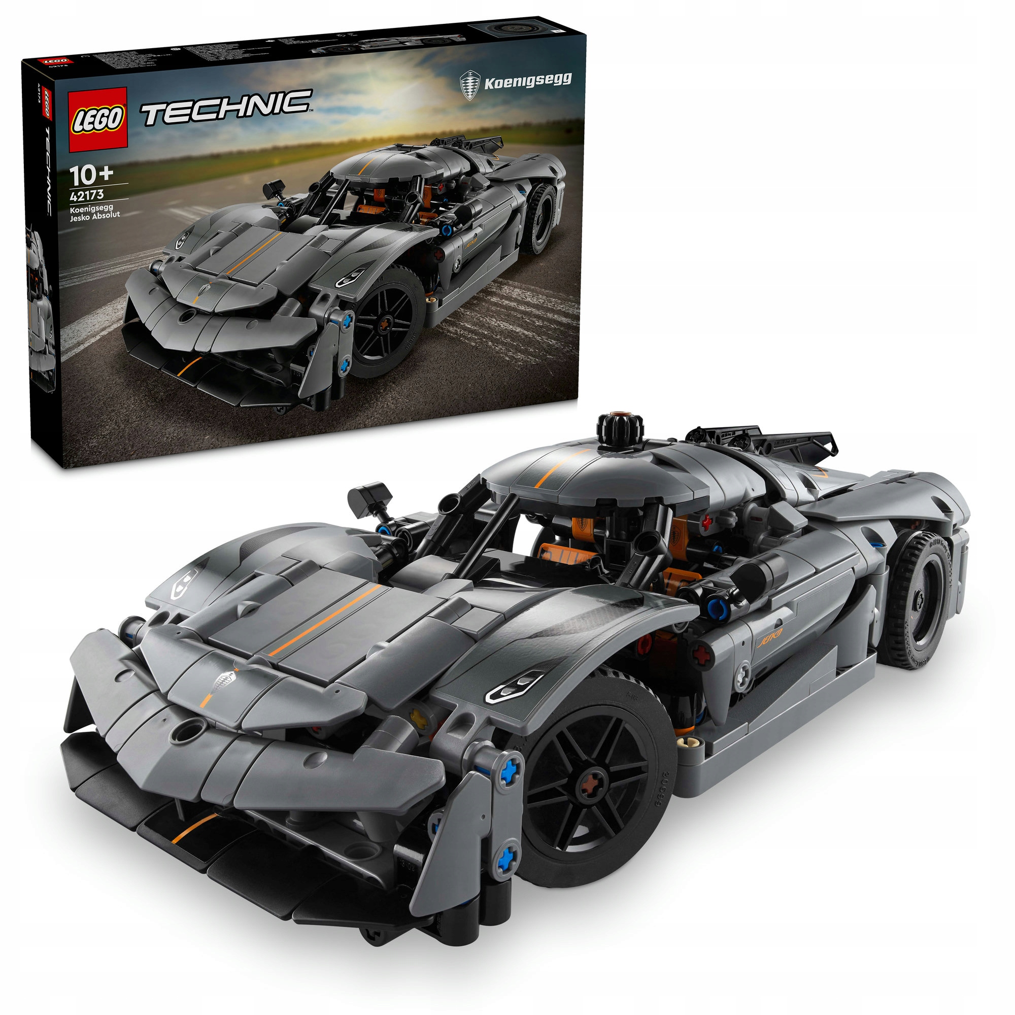 Lego Technic 42173 Šedý hypersportovní auto Koenigsegg Jesko Absolut