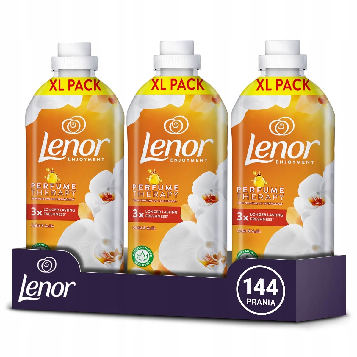 Levně Sada Lenor změkčující tekutá aviváž Orchid Vanilla 144 praní 3x1,2 l