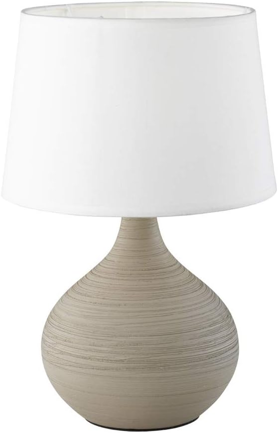 Stolní lampa, keramika, E14, cappuccino, 20 x 20 x 29 cm