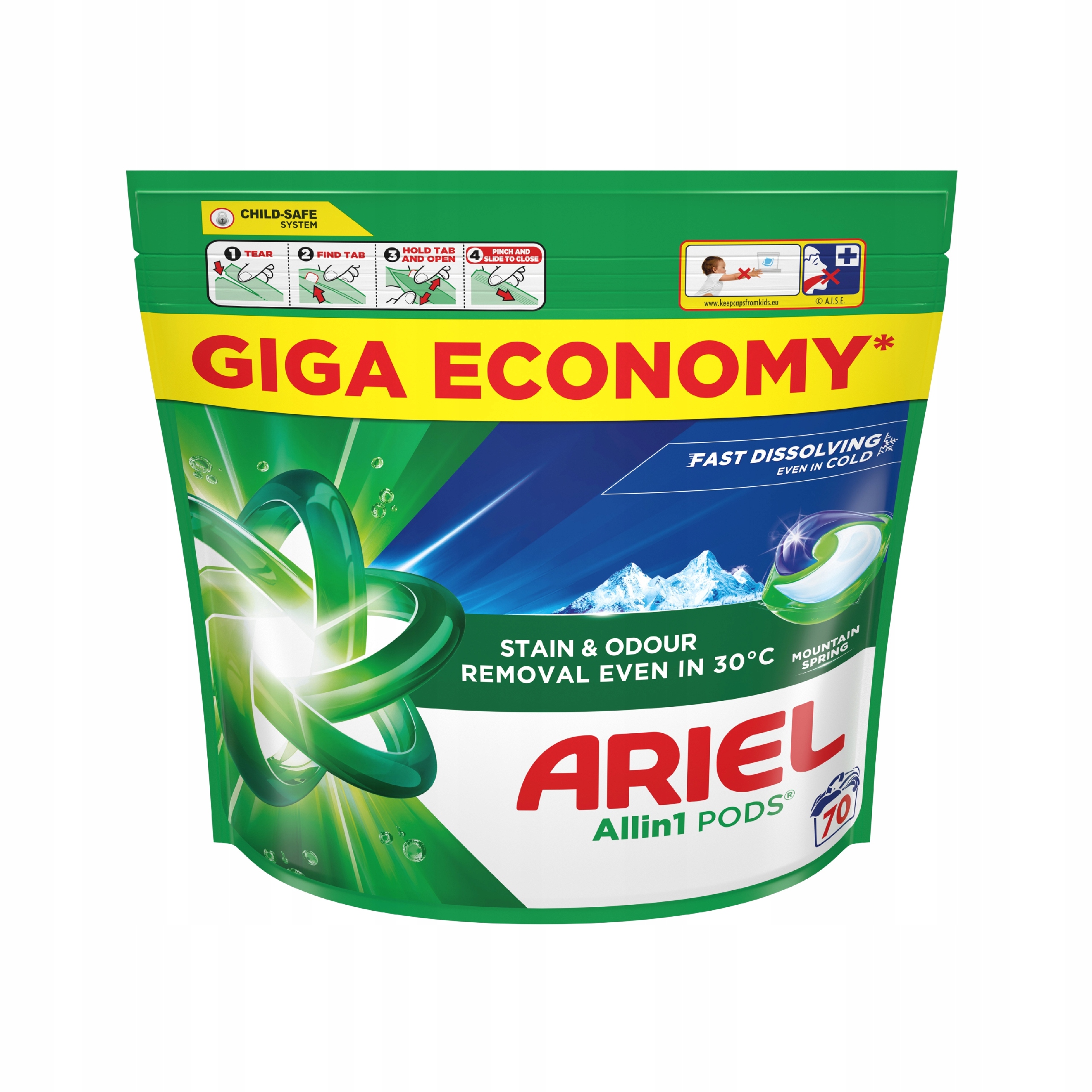 Levně Ariel Kapsle na praní Allin1 Mountain Spring 70 ks