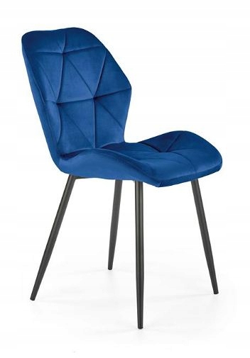 Modne krzesło tapicerowane K-453 Halmar Granatowe, czarne nogi