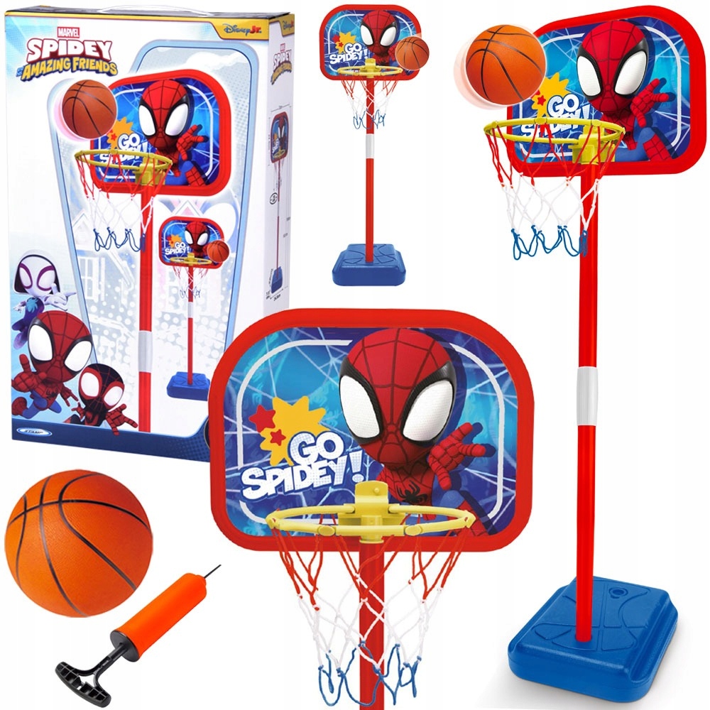 Zestaw do koszykówki Spidey regulowany kosz piłka 14 cm SP0880