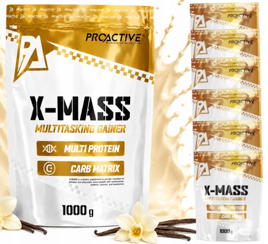 Gainer v prášku Sacharidy Protein ProActive X-mass Vanilka 1 kg x 6 ks