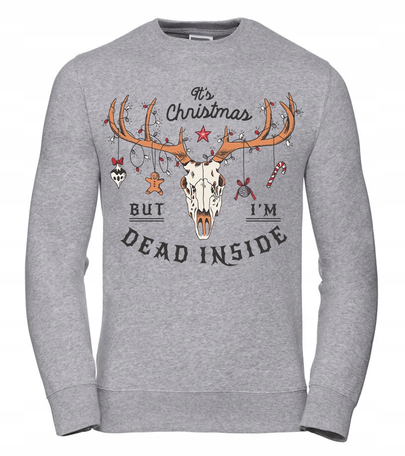 Pánská Mikina Christmas Dead Inside M Šedá Pro něj Chlapa Manžela Chlapa