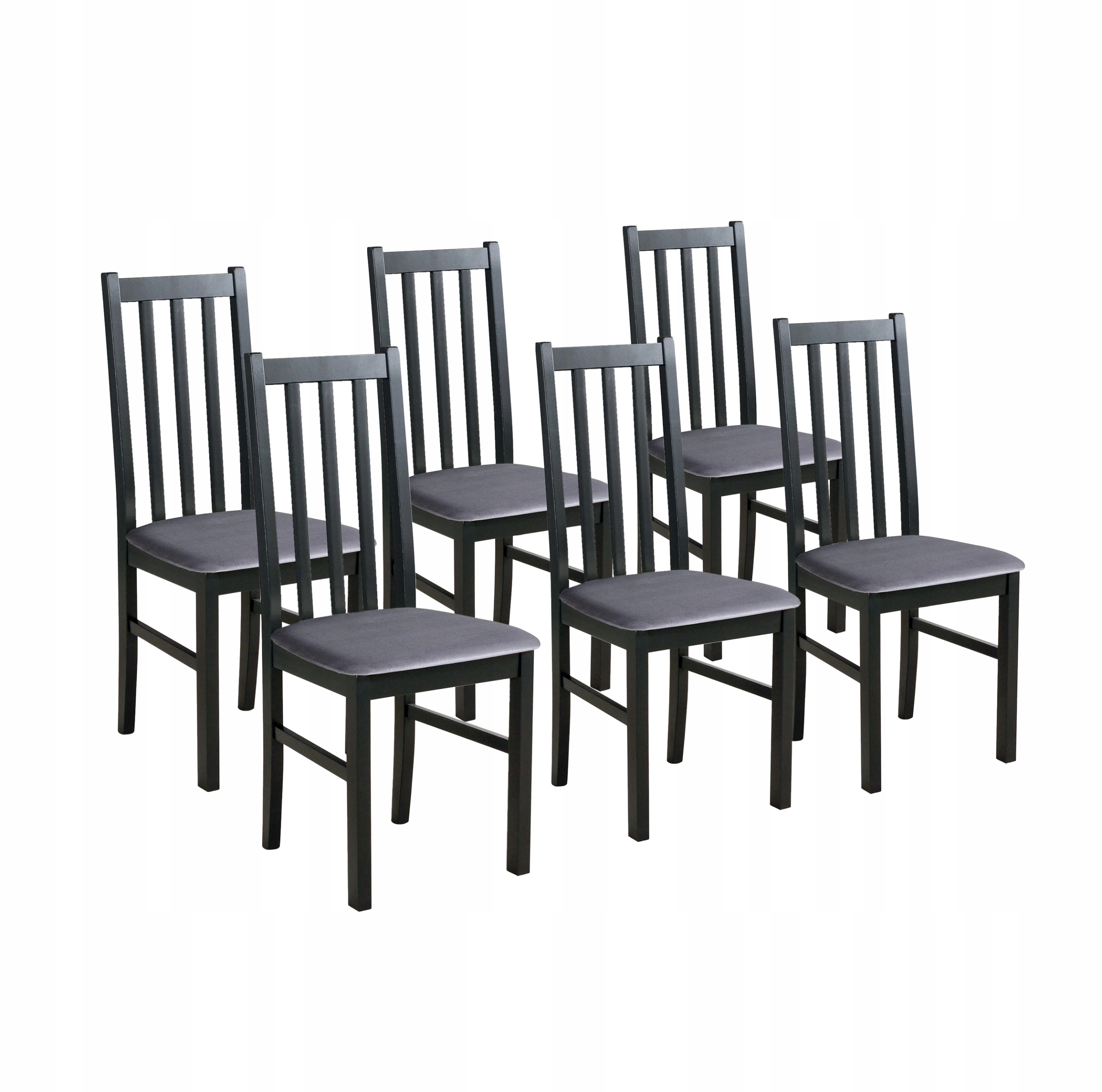 Sada 6x Čalouněné křeslo do obývacího pokoje Kuchyň BOS10 Černá/Šedá