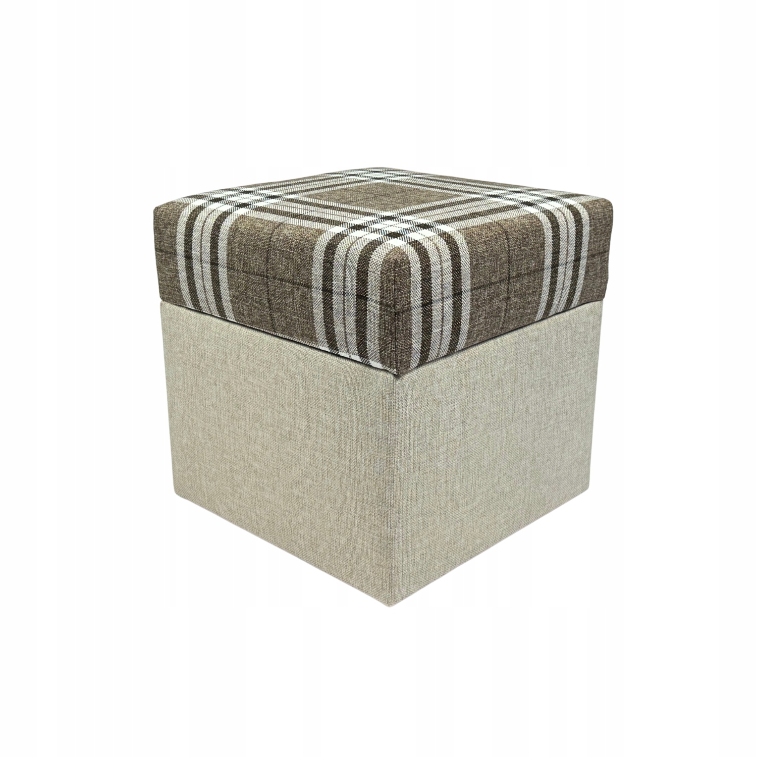 Taburet čtvercová otevíratelná lobox cappuchino s pletenou mřížkou