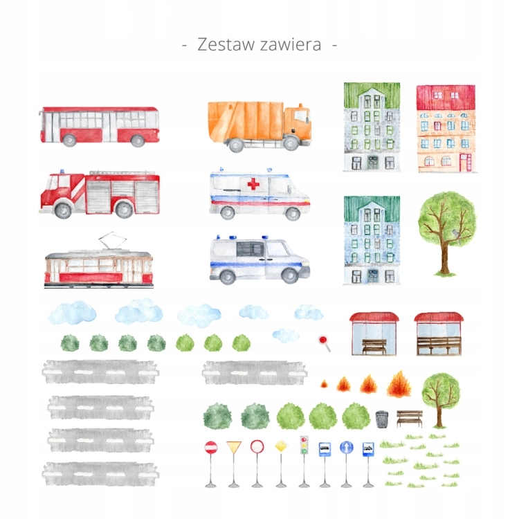 DK365 Naklejki na ścianę ZESTAW MOTO straż policja Szerokość produktu 250 cm