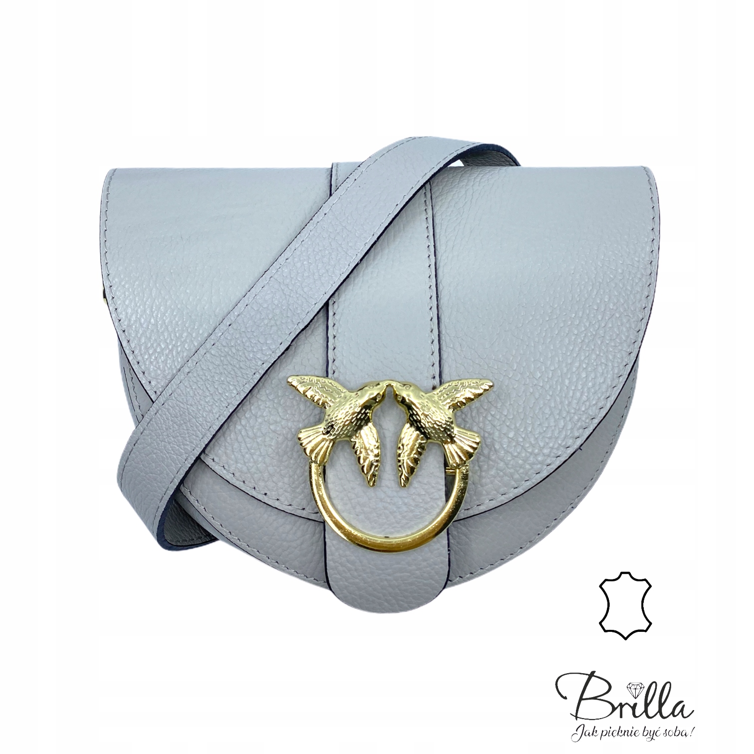 

Torebka skórzana listonoszka jaskółki ptaszki