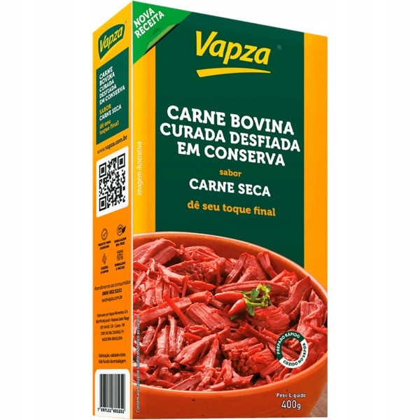 Sušené hovězí maso v pruzích – Carne Seca Desfiada 400 g Vapza