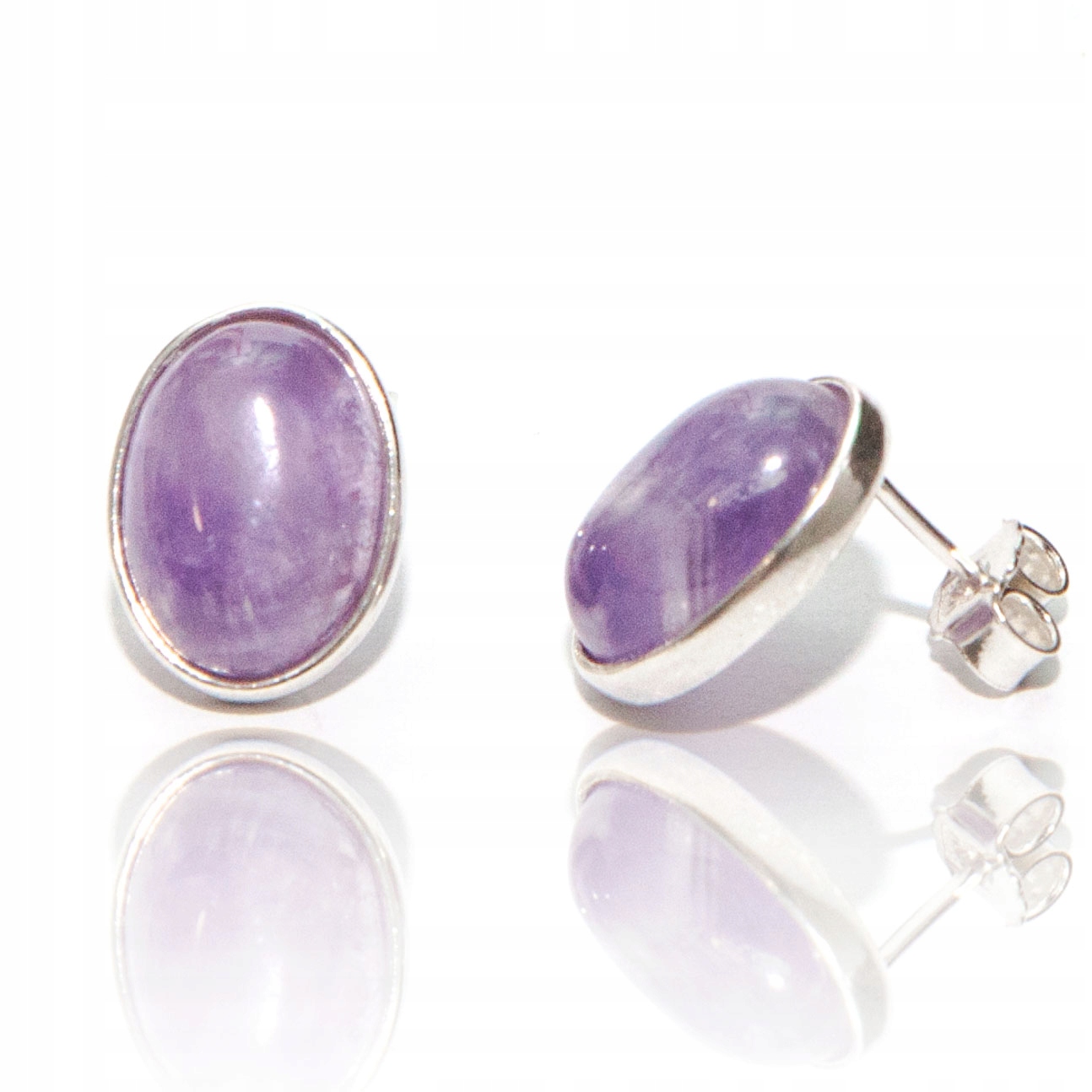 Stříbrné náušnice s ametystem, stříbro 925, přírodní kameny ametyst