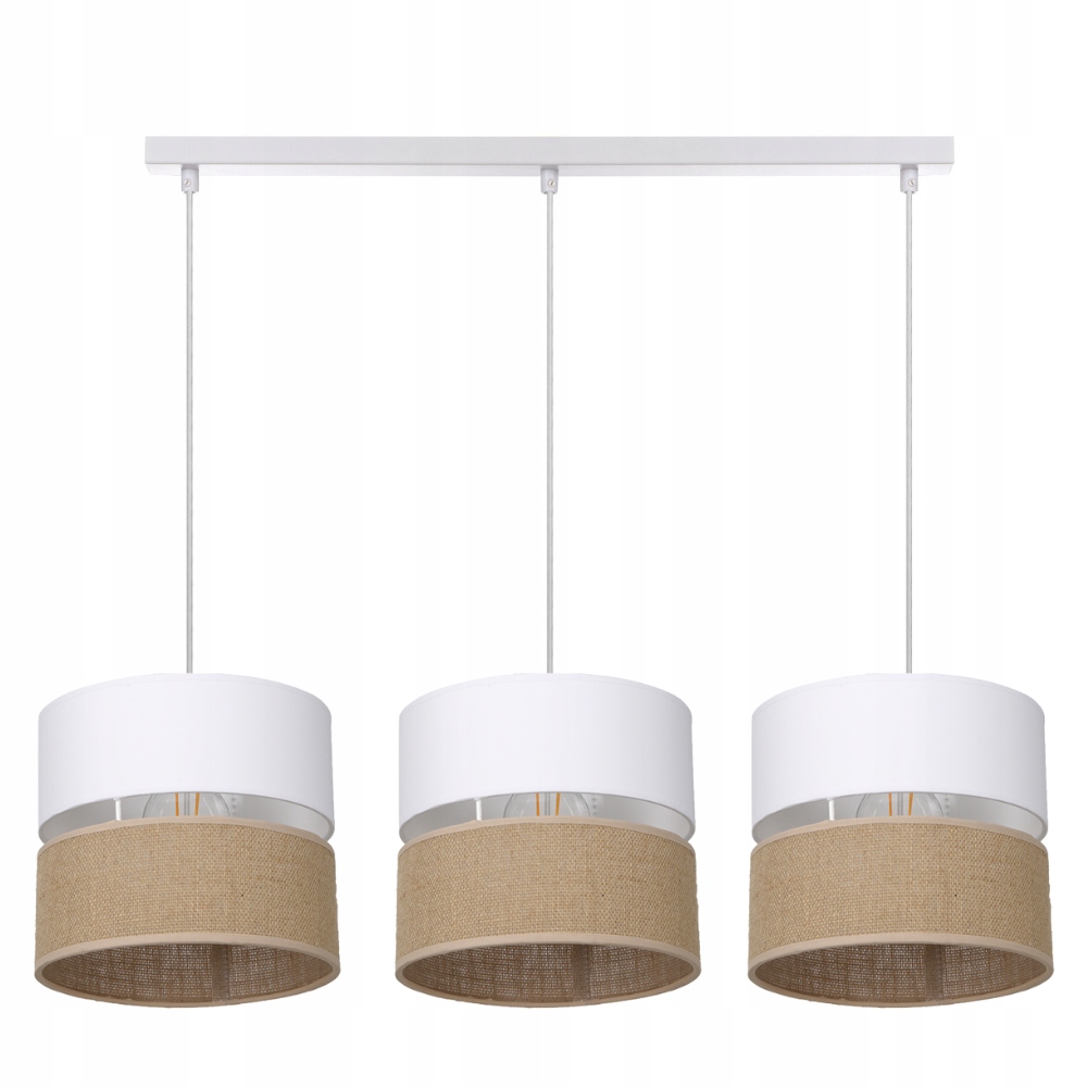 

Boho Lampa Wisząca Juta Sufitowa Listwa Potrójna
