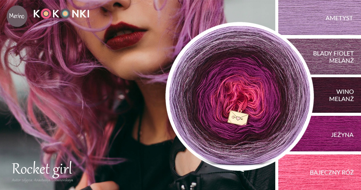 Příze Kokonek Merino 798 Rocket Girl Vlna Merynos Měkké Nekousavé