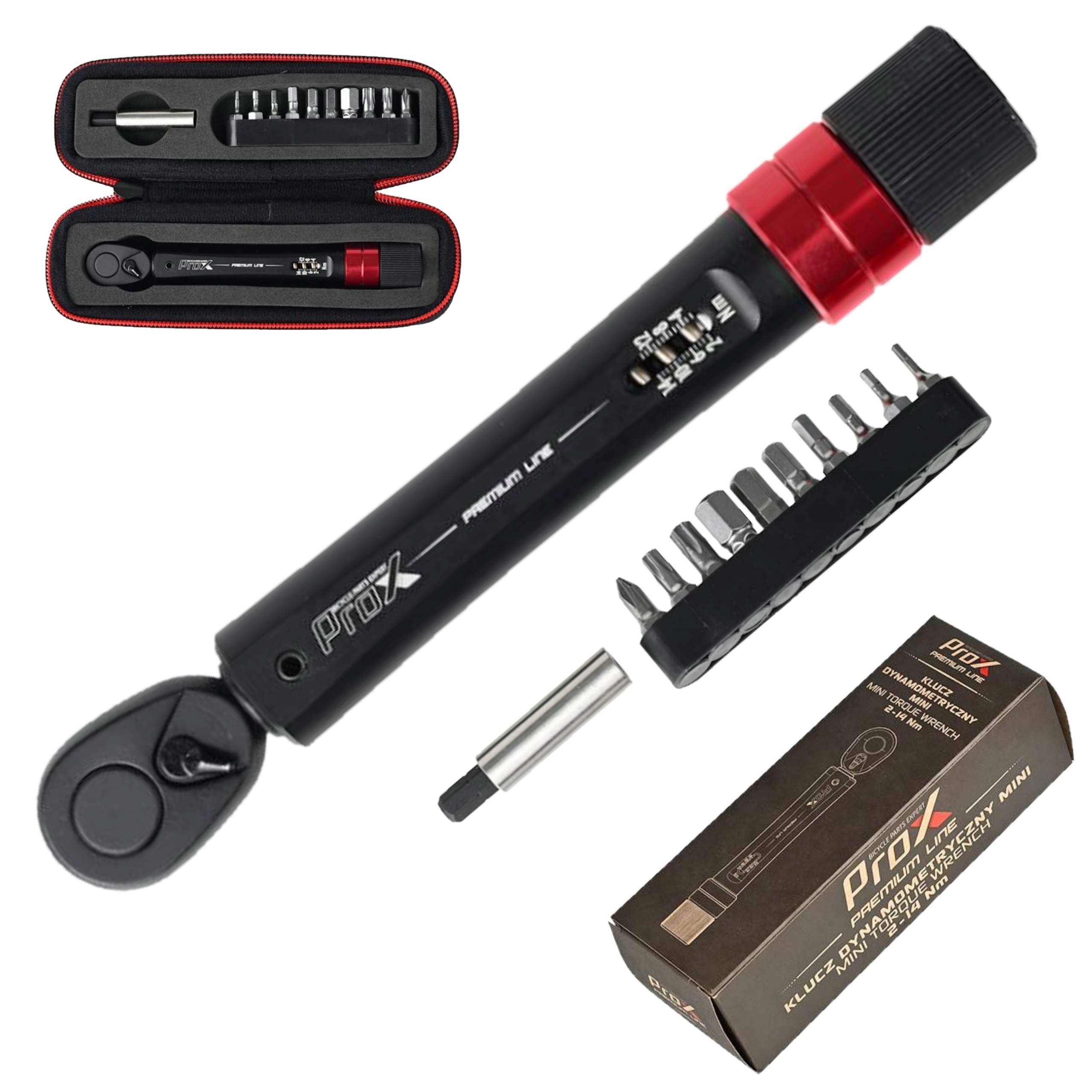 Dynamometrický Klíč 2-14NM nastavitelný 12 prvků Chrastítko Pouzdro