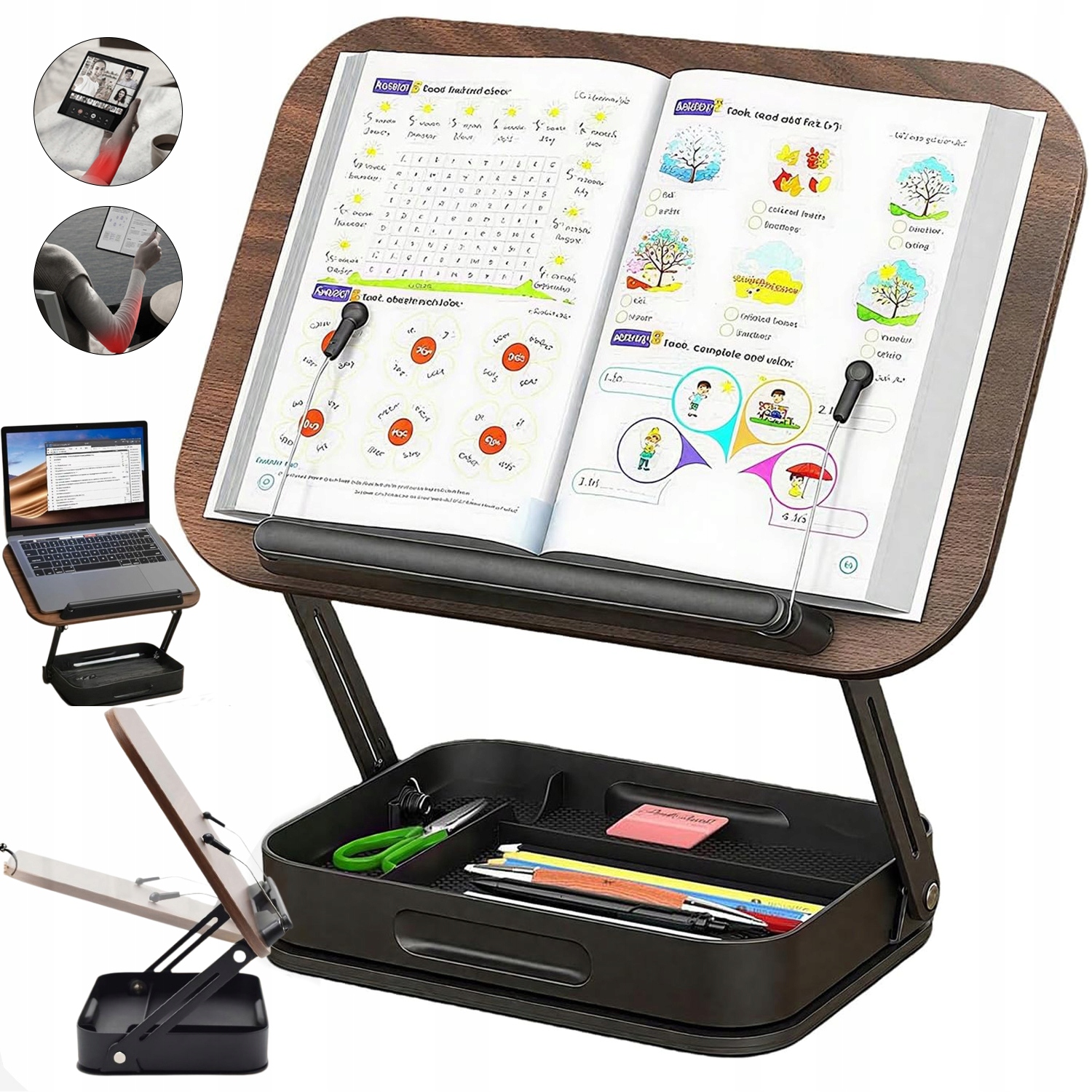 Podstavec Pod Knihu, Stojan, Dřevěná Podpěra, Odolná Proti Otáčení O 360°