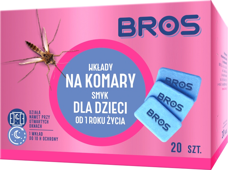 20 WKŁADÓW DO ELEKTRO NA KOMARY DLA DZIECI BROS