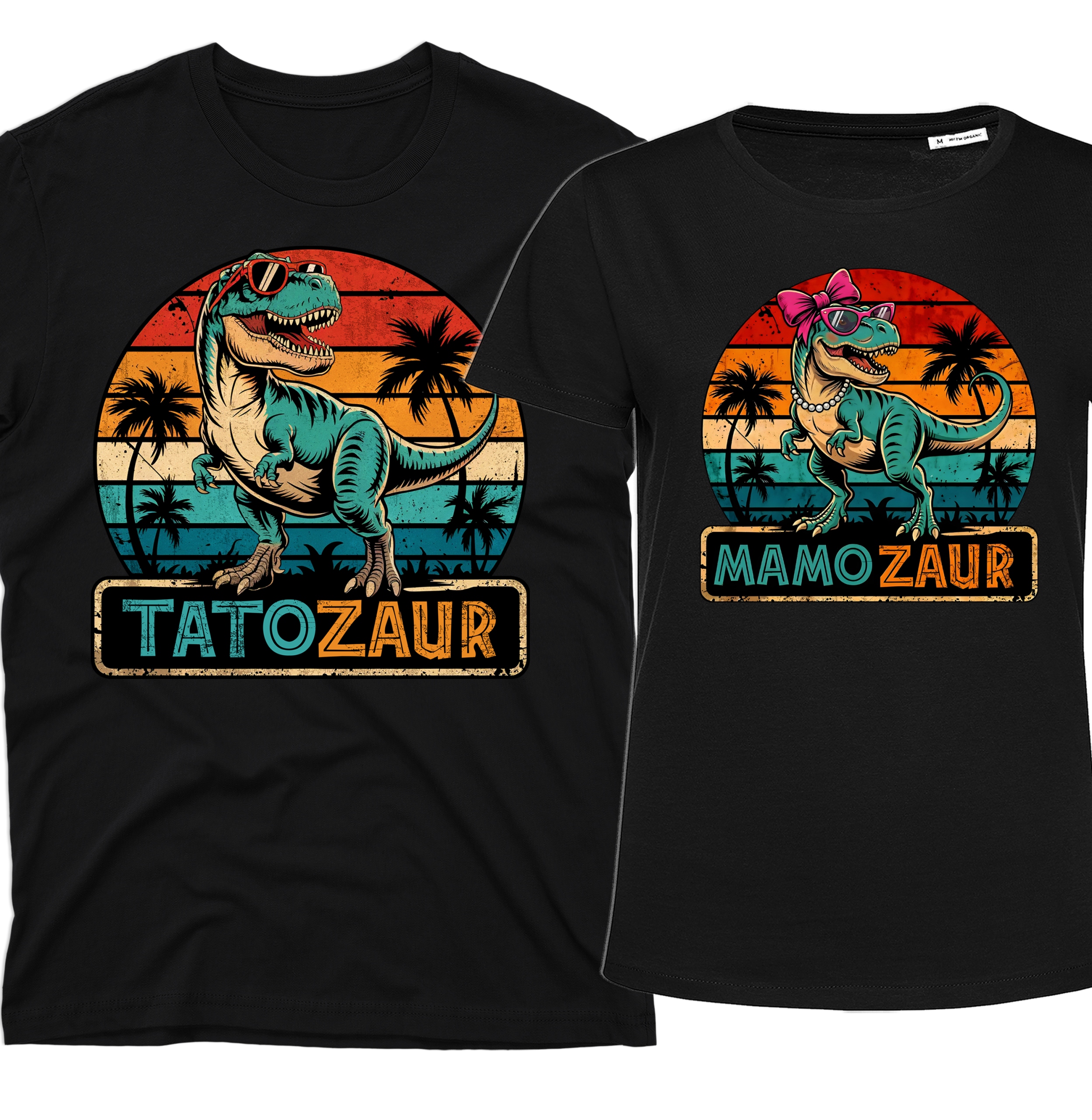 Sada Triček Na Svátek Matek Den Táty Mamozaur Tatozaur Pro Rodiče 3XL
