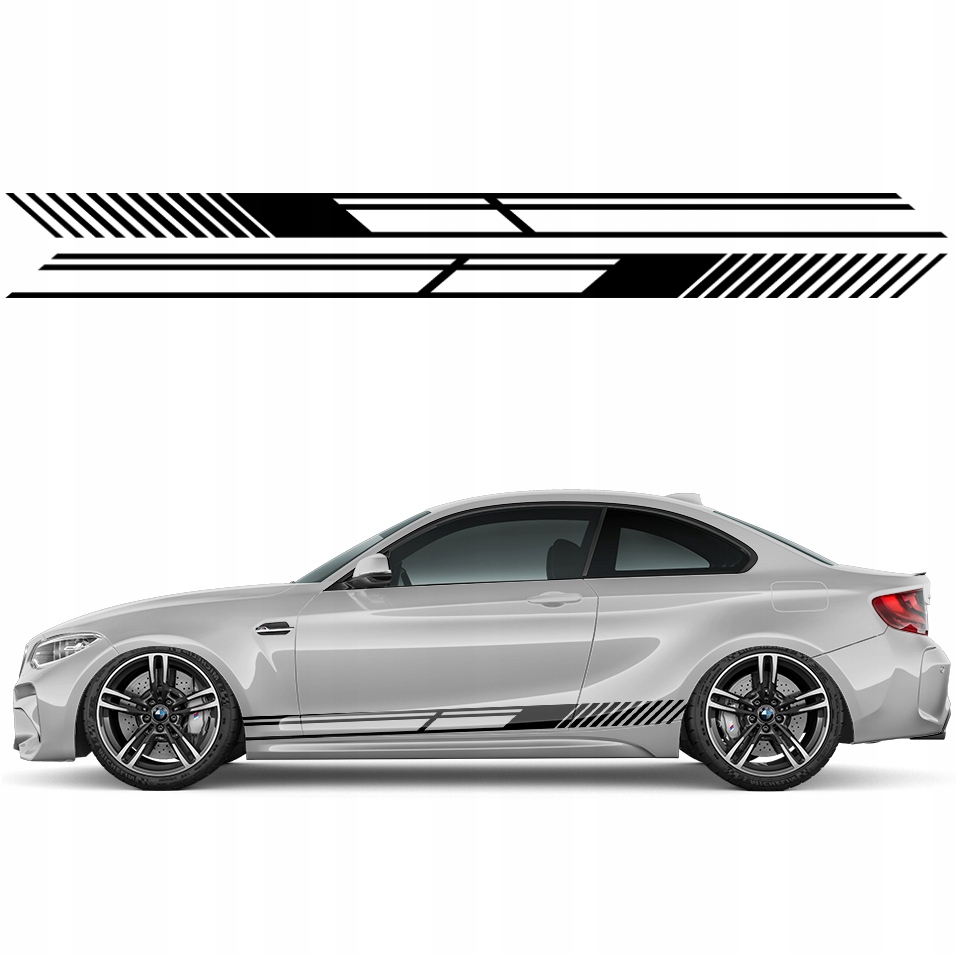 2x Nálepka Grafika na bok auta Sportovní Pásy Pásky Linie 10x211