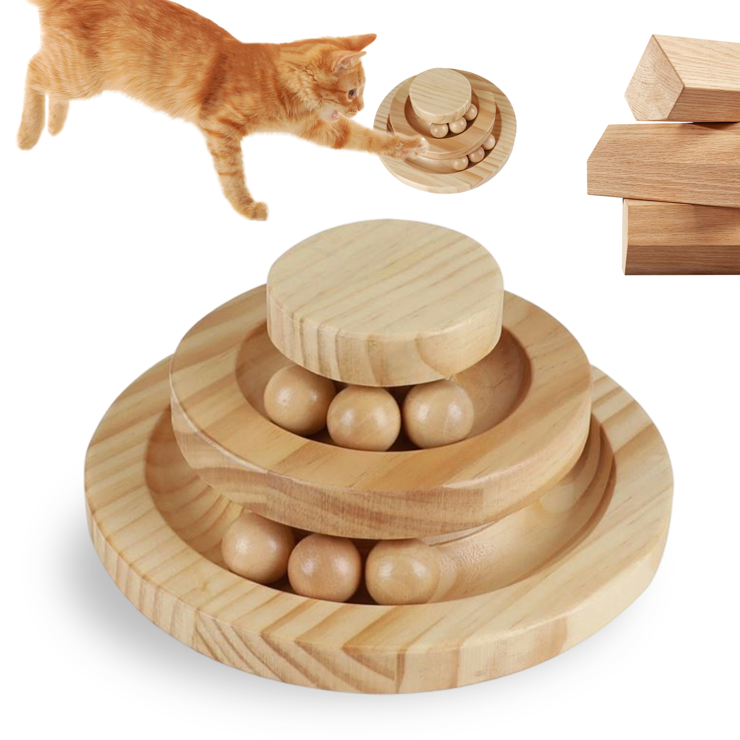 Levně Rotující Hračka S Kuličkami Pro Kočky