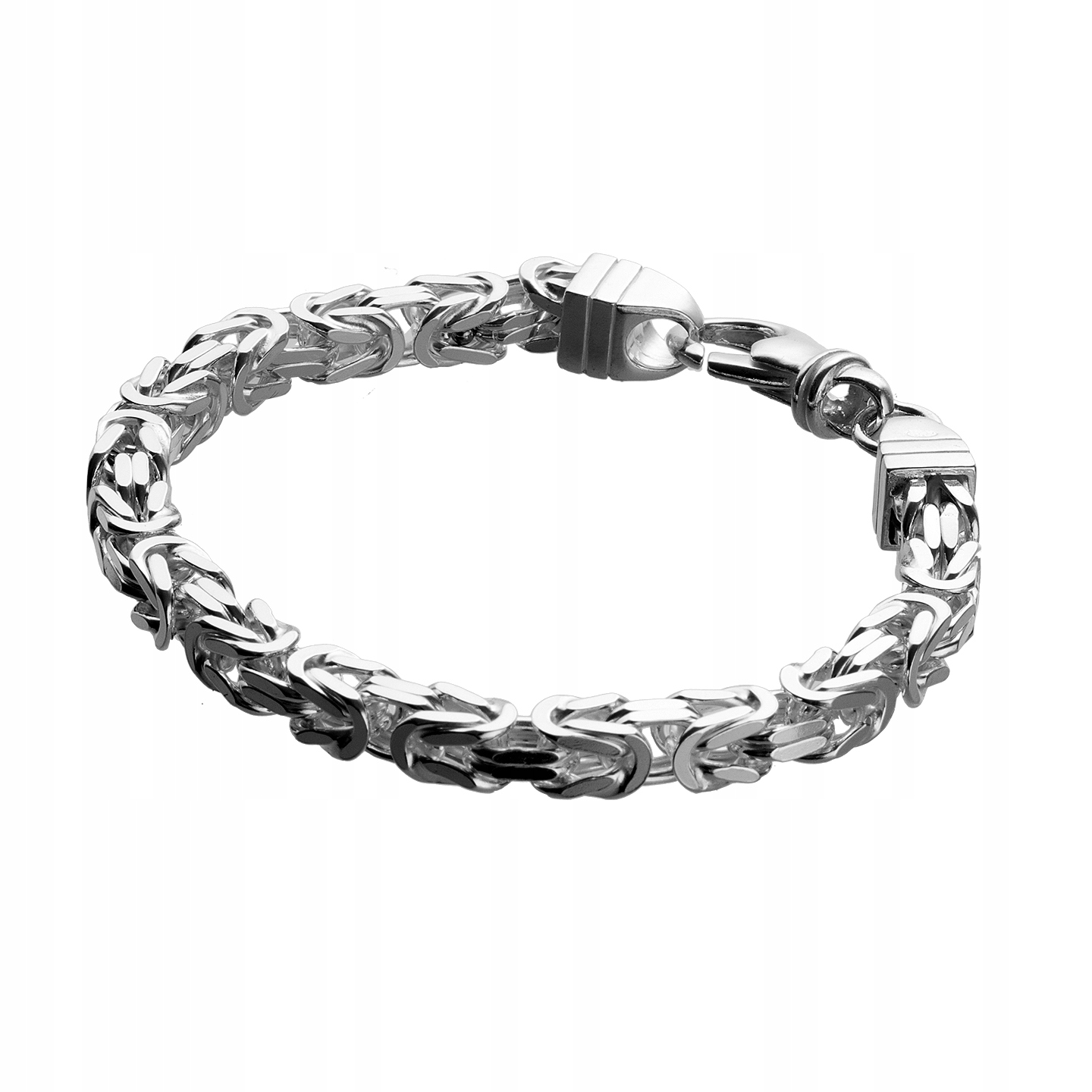 Stříbrný Náramek Královská Vazba 6 mm 21 cm