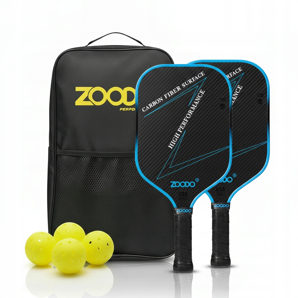 Rakety pro Pickleball Zoodo P4 T700 carbon fiber Gradient blue 4 míčky