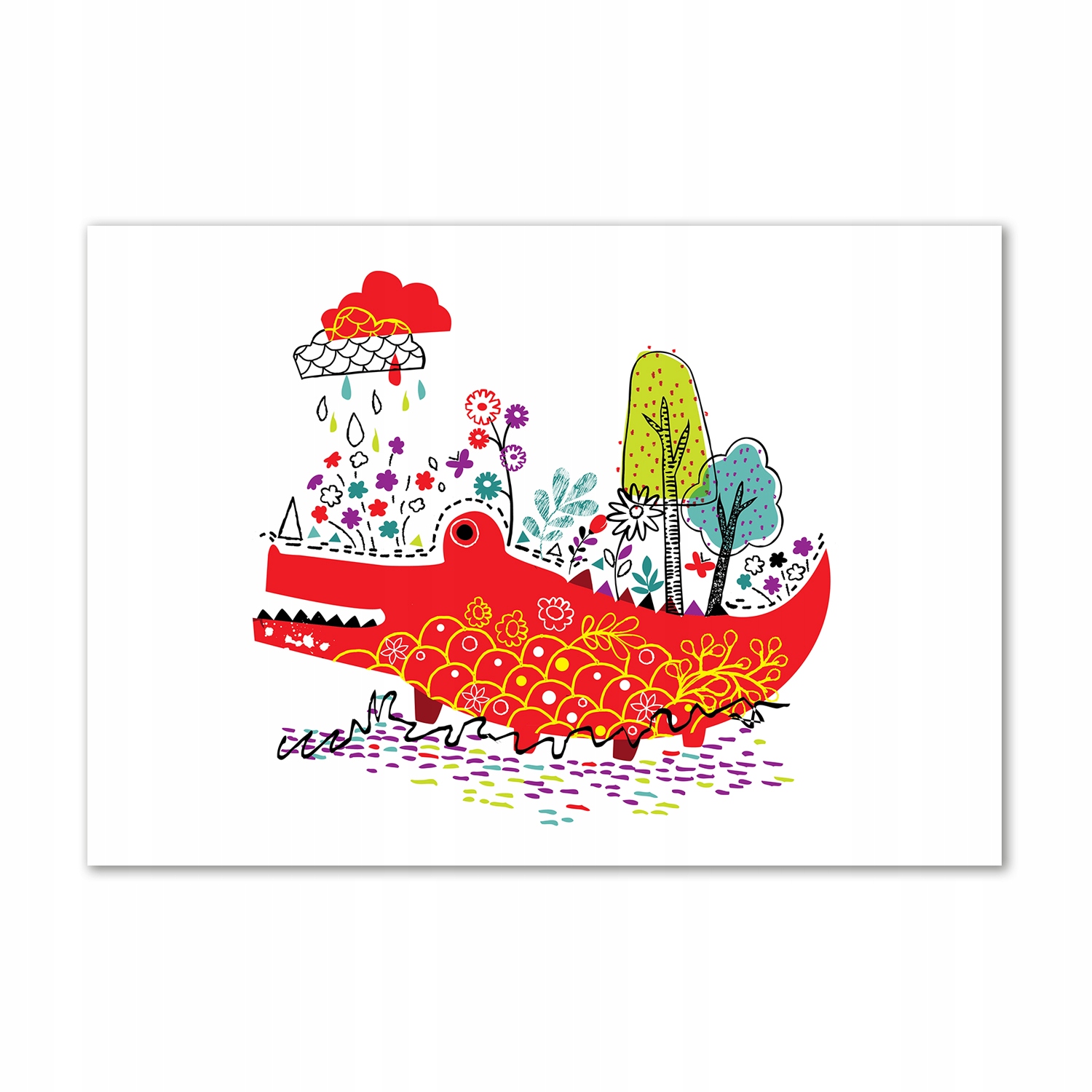 

Foto obraz szkło akryl Kolorowy krokodyl 100x70 cm