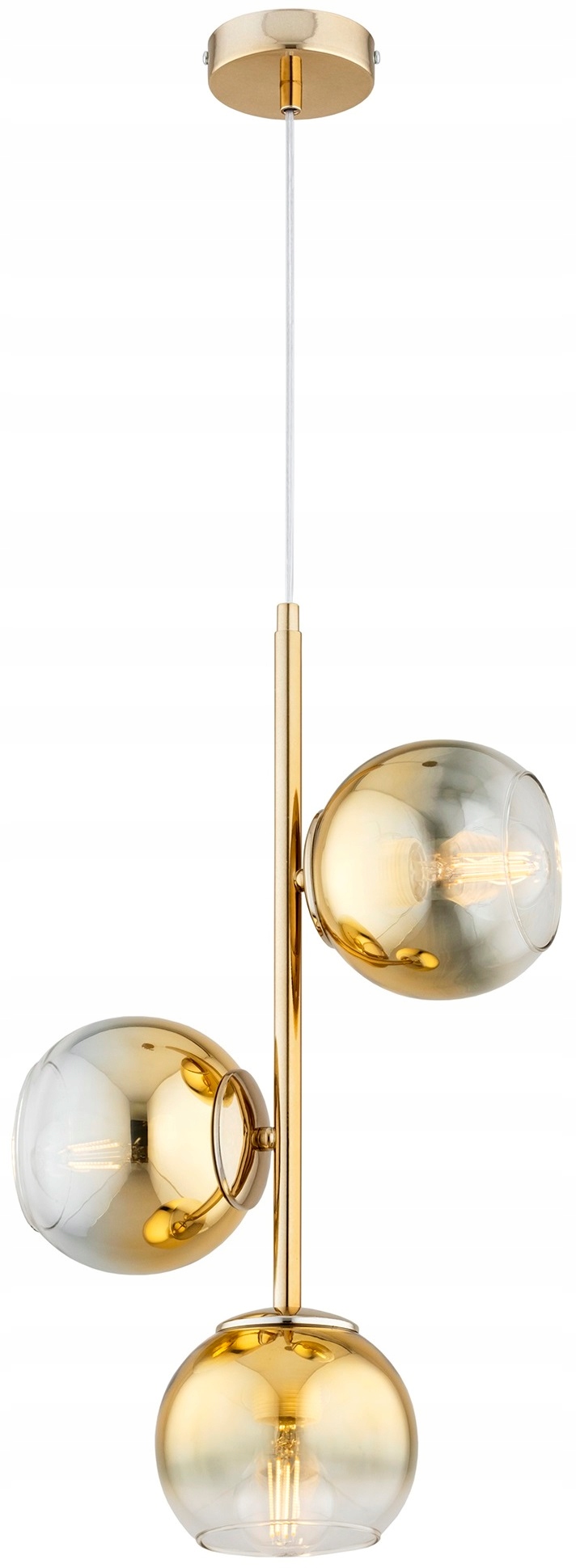 Złota Lampa Wisząca Zwis Sufitowa Żyrandol Kula Astra Led E27