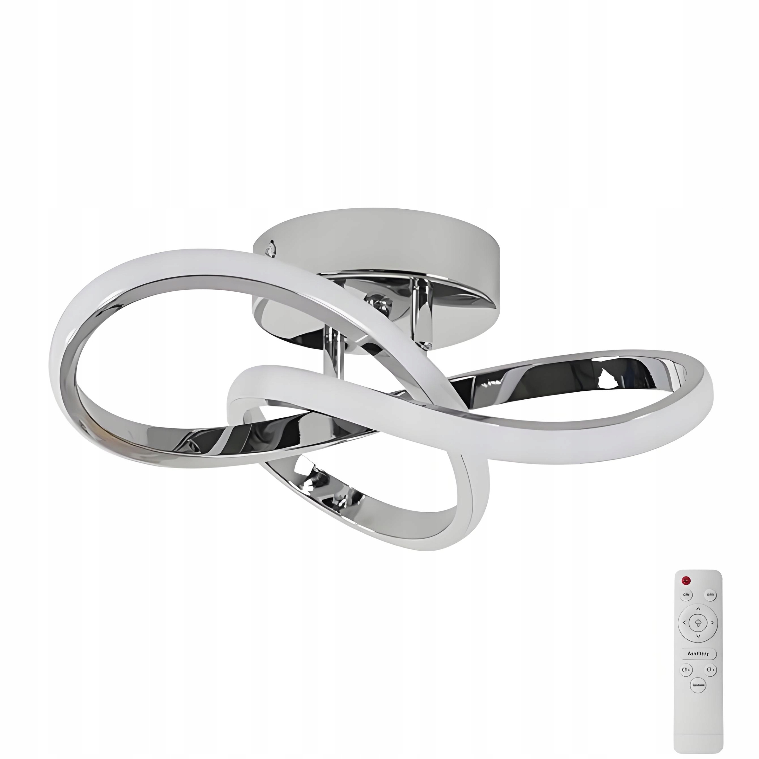 Závěsné Stropní Svítidlo Led Lustr Chrom Moderní 25CM 30W S Dálkovým Ovládáním