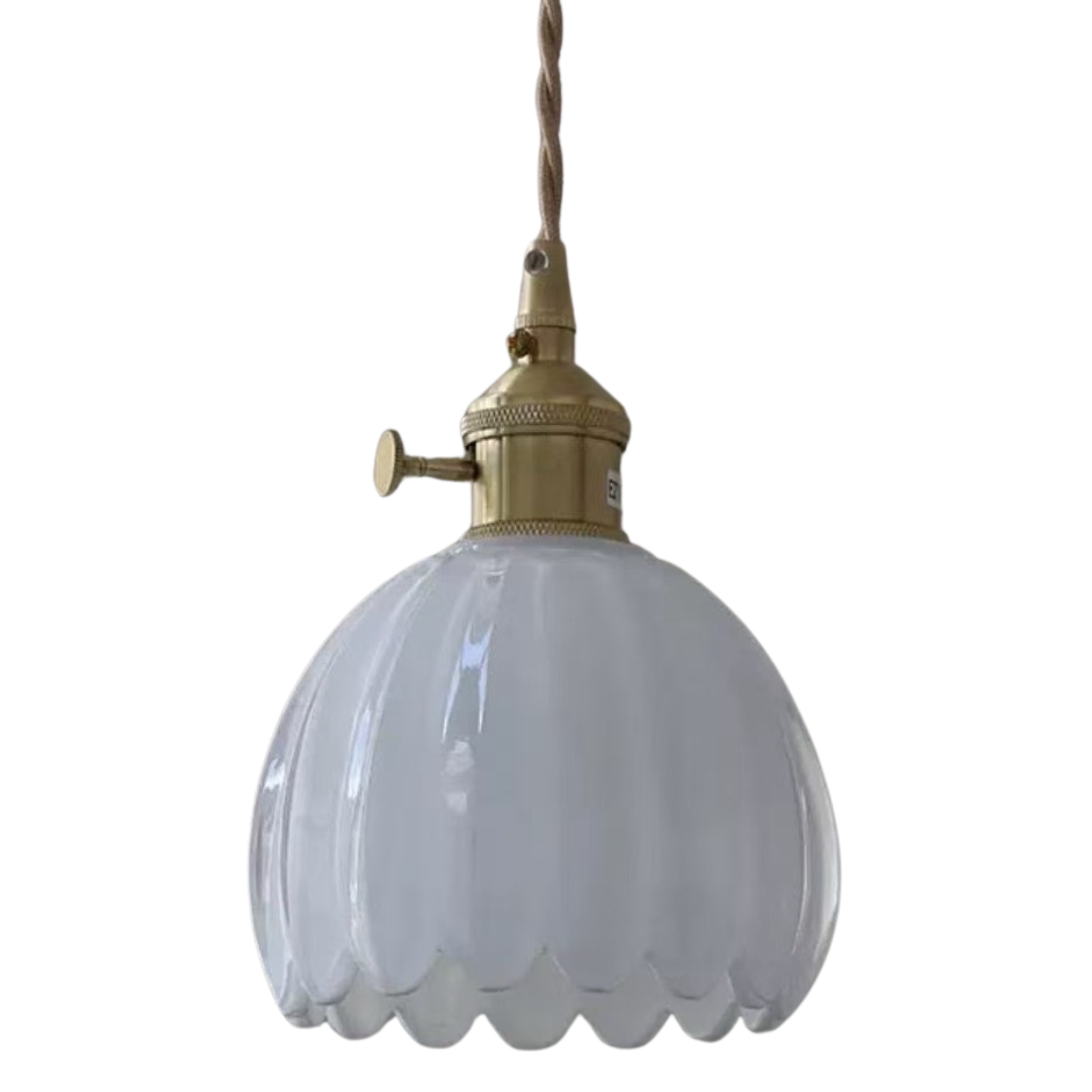 Lampa sufitowa kryształowa biała wisząca szkłana nowoczesna glamour