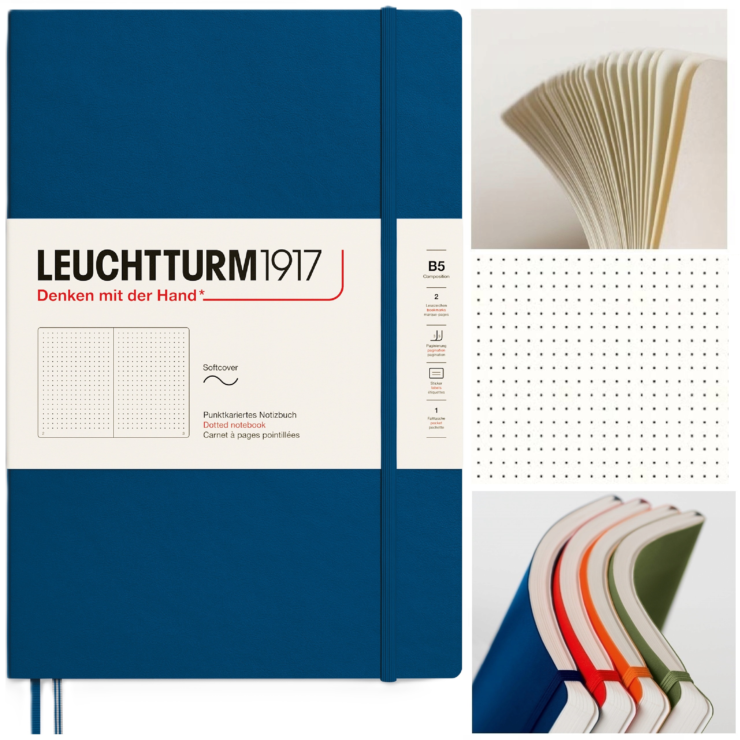 LEUCHTTURM1917 Notatnik Notes B5 Kropka bullet journal w kropki Indigo