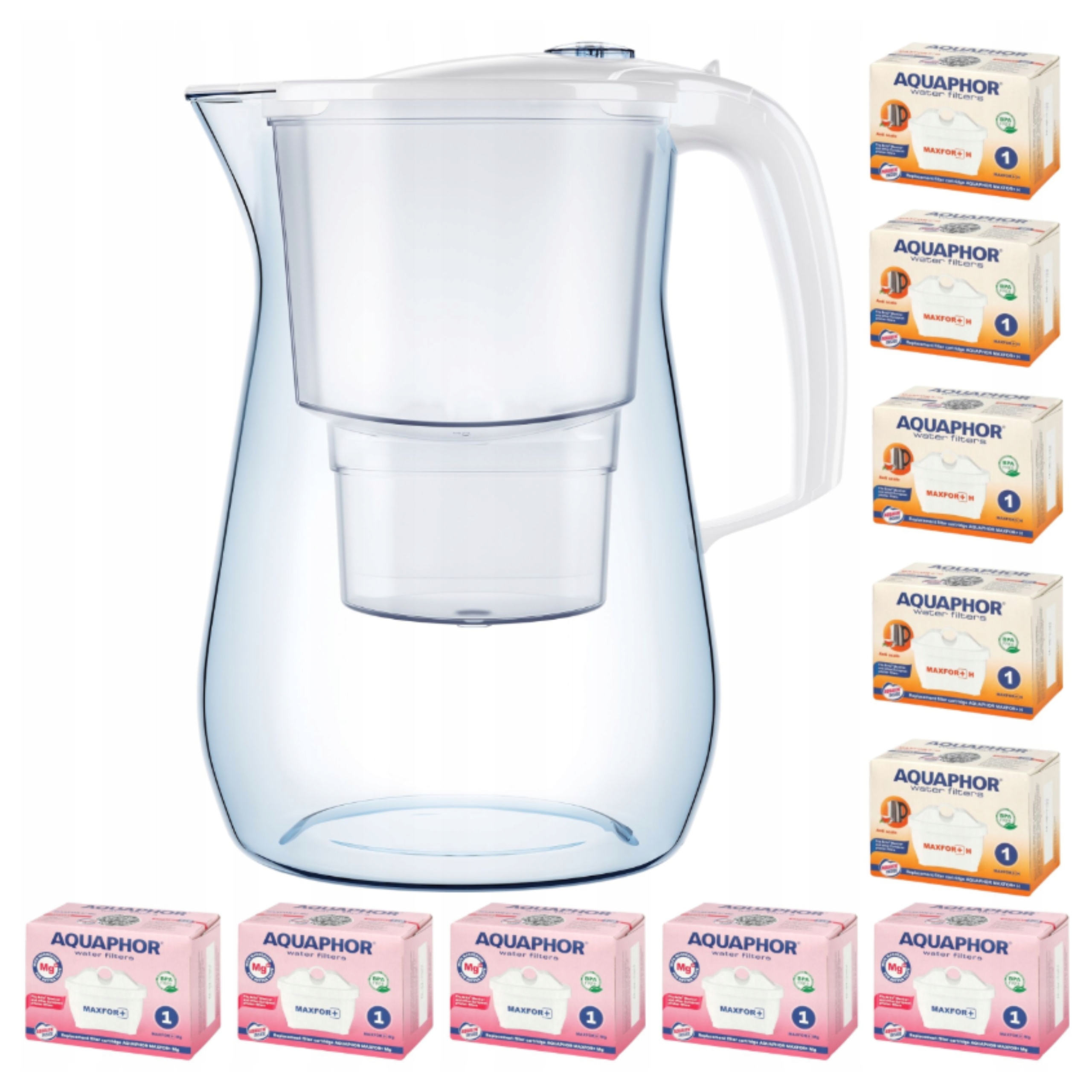 Filtrační konvice Aquaphor Onyx 4,2 l 10 náplní (5 mg 5H), bílá