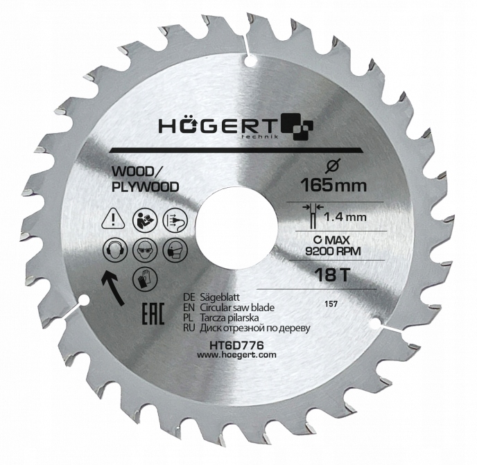 

Hogert Tarcza Piła Do Drewna 165x30x18Z Osb 1,4mm