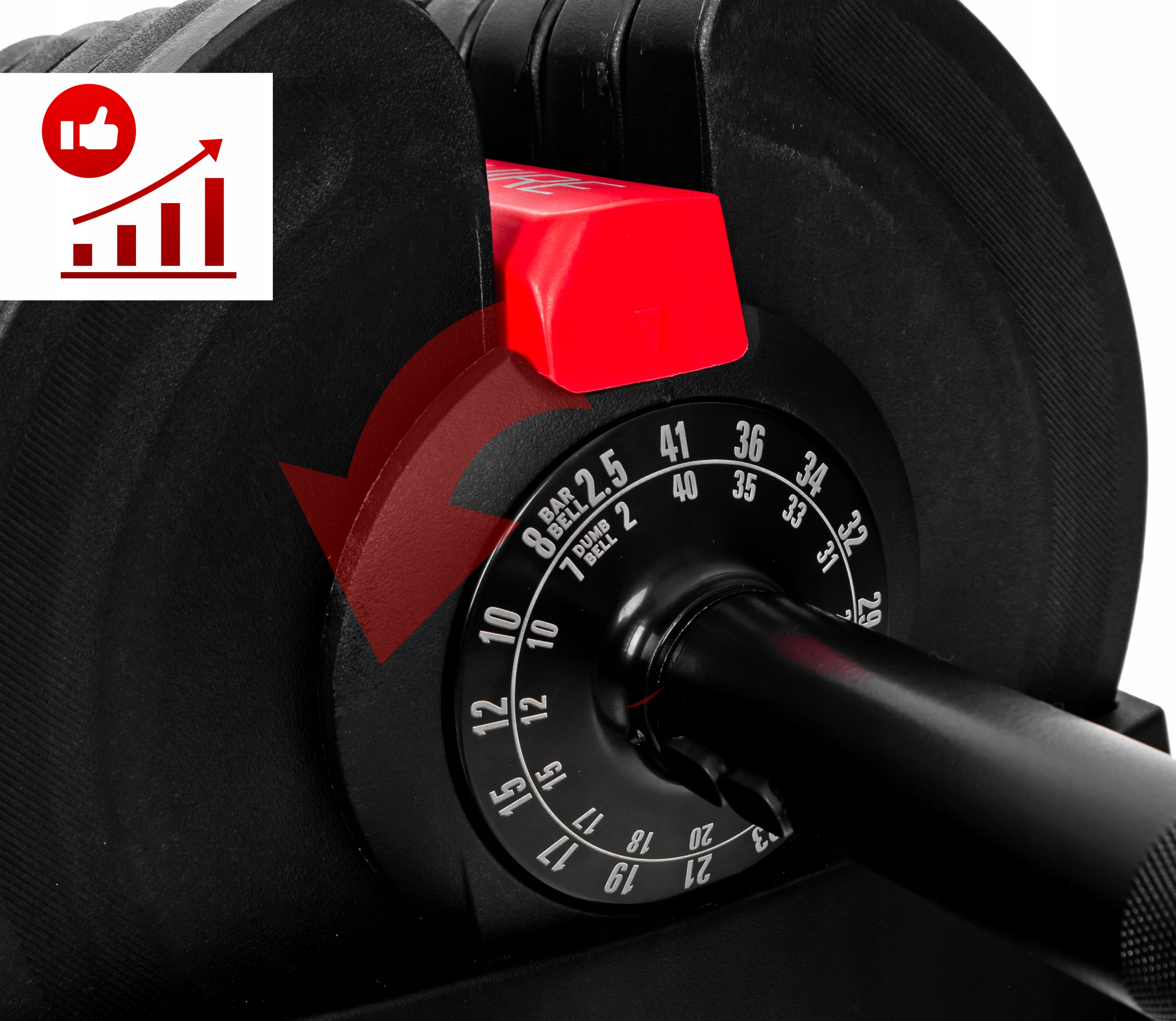 HANTEL regulowany 2w1 HANTLA 2KG-40KG + SZTANGA 1x hantle SZYBKI SYSTEM Model SG-3020