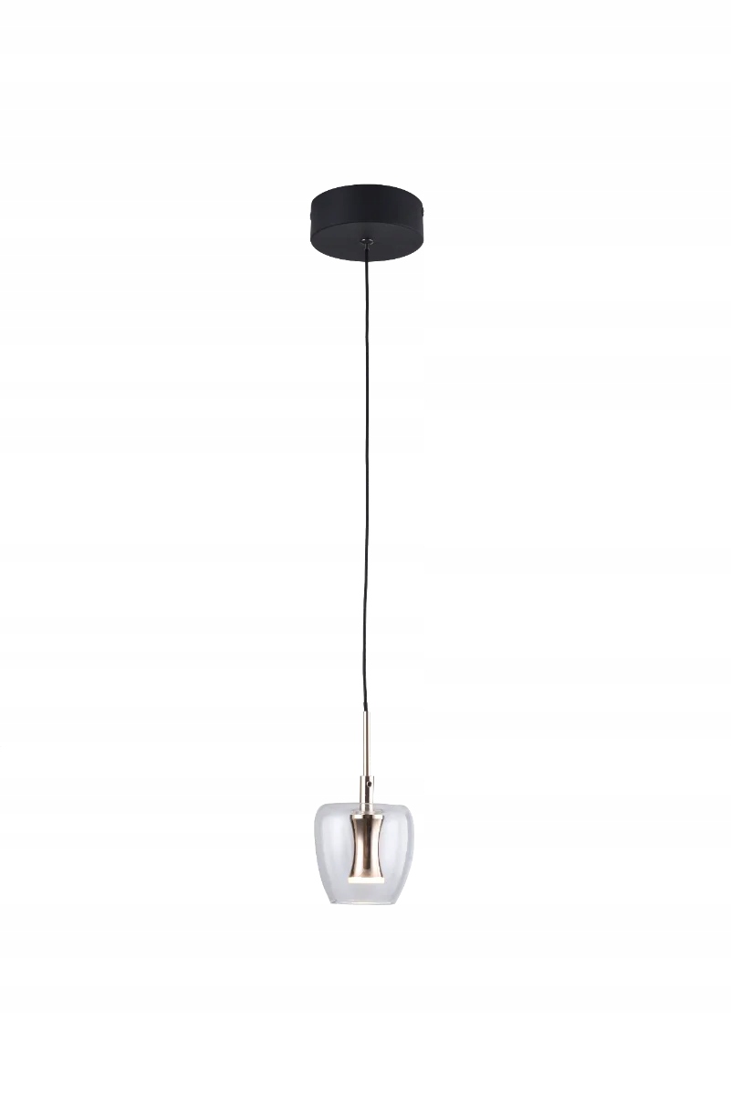 Nelson Zuma Line Led závesná lampa 3W čierno-zlatá, minimalistická