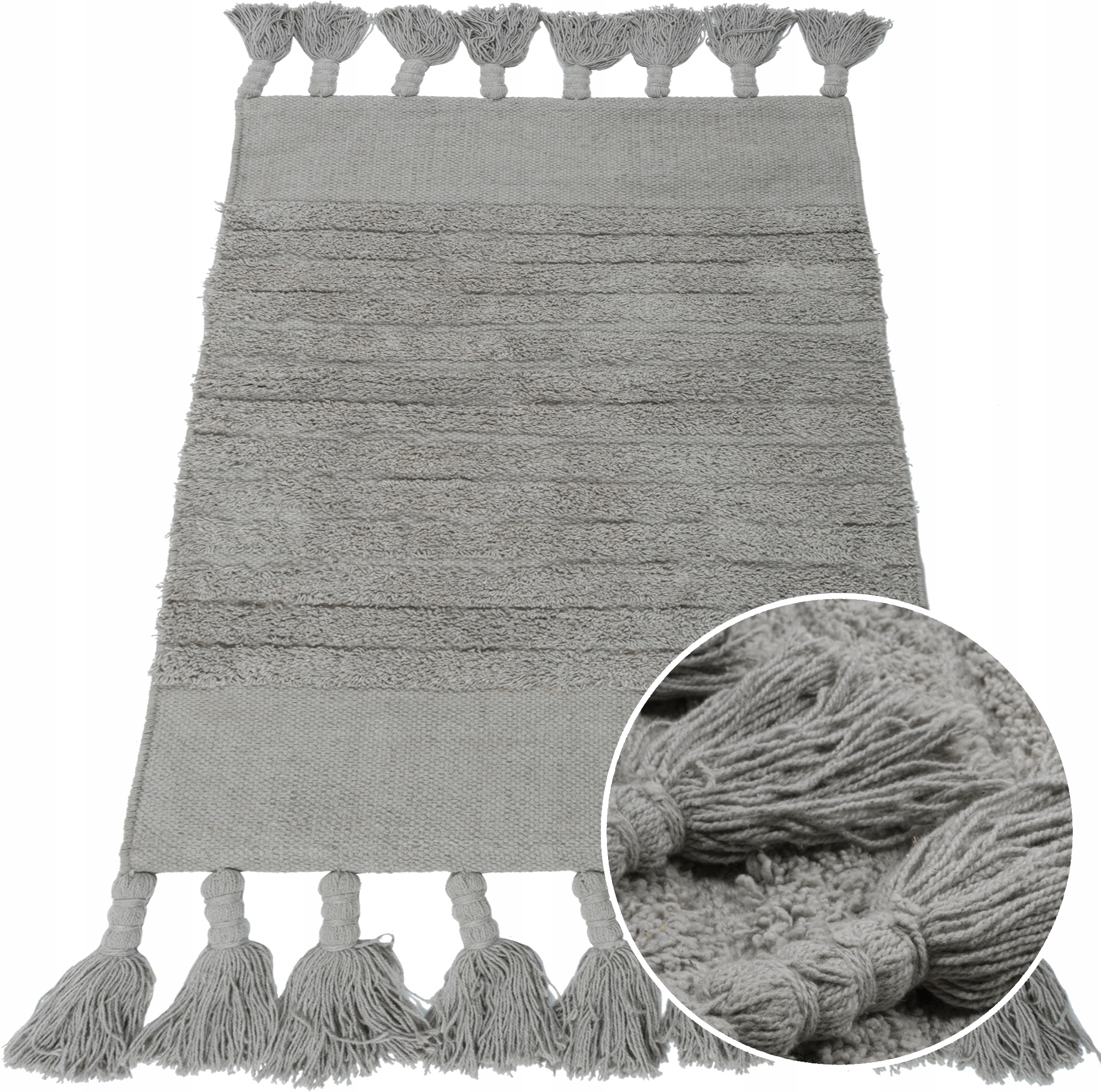 

Dywanik łazienkowy Boho z Frędzlami Szary 50x80 cm