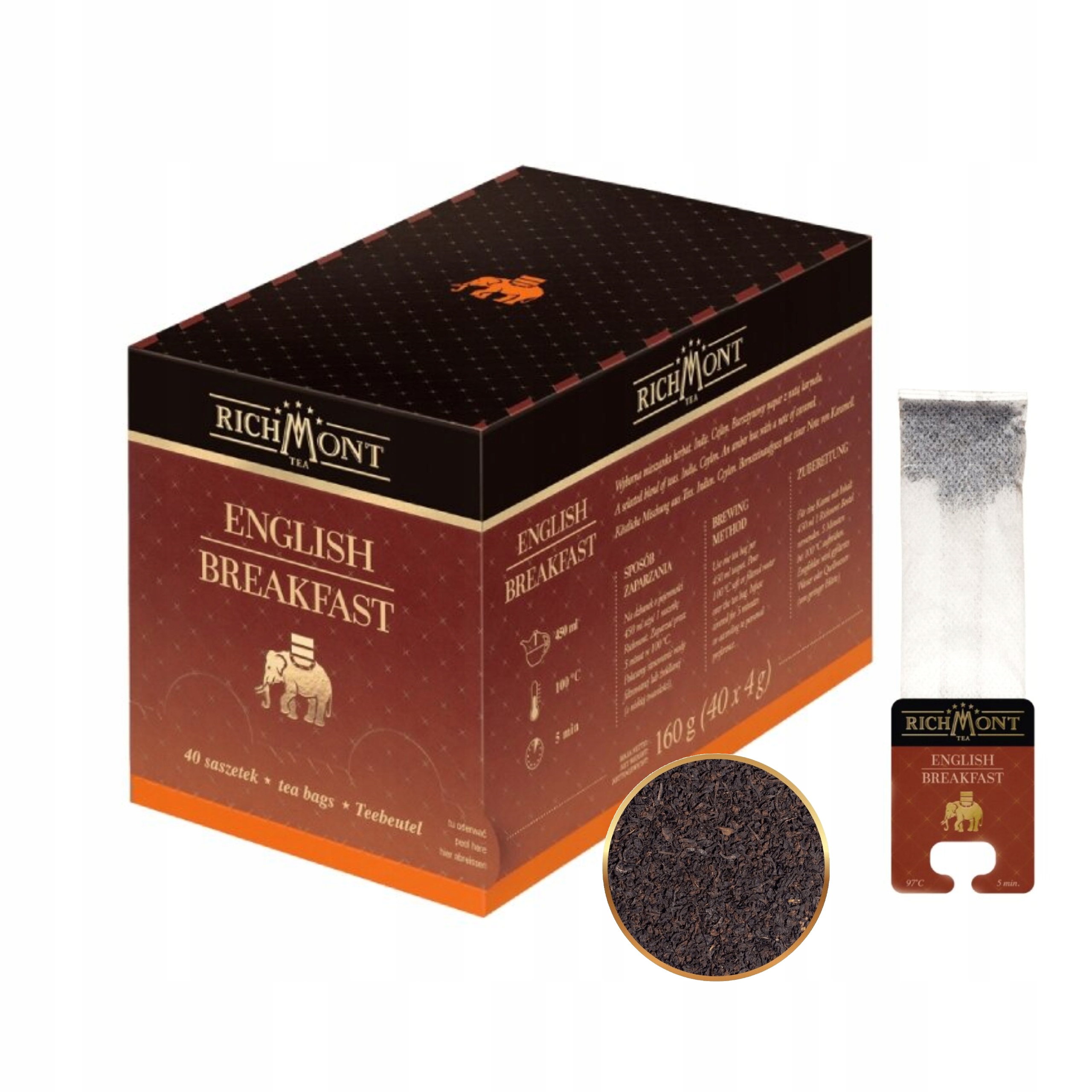 Levně Černý instantní čaj Richmont English Breakfast karamel 40 x 4 g
