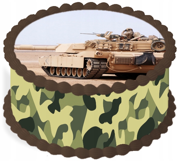 oplatek na dort 14 cm Tanková armáda Maskáčový Narozeniny
