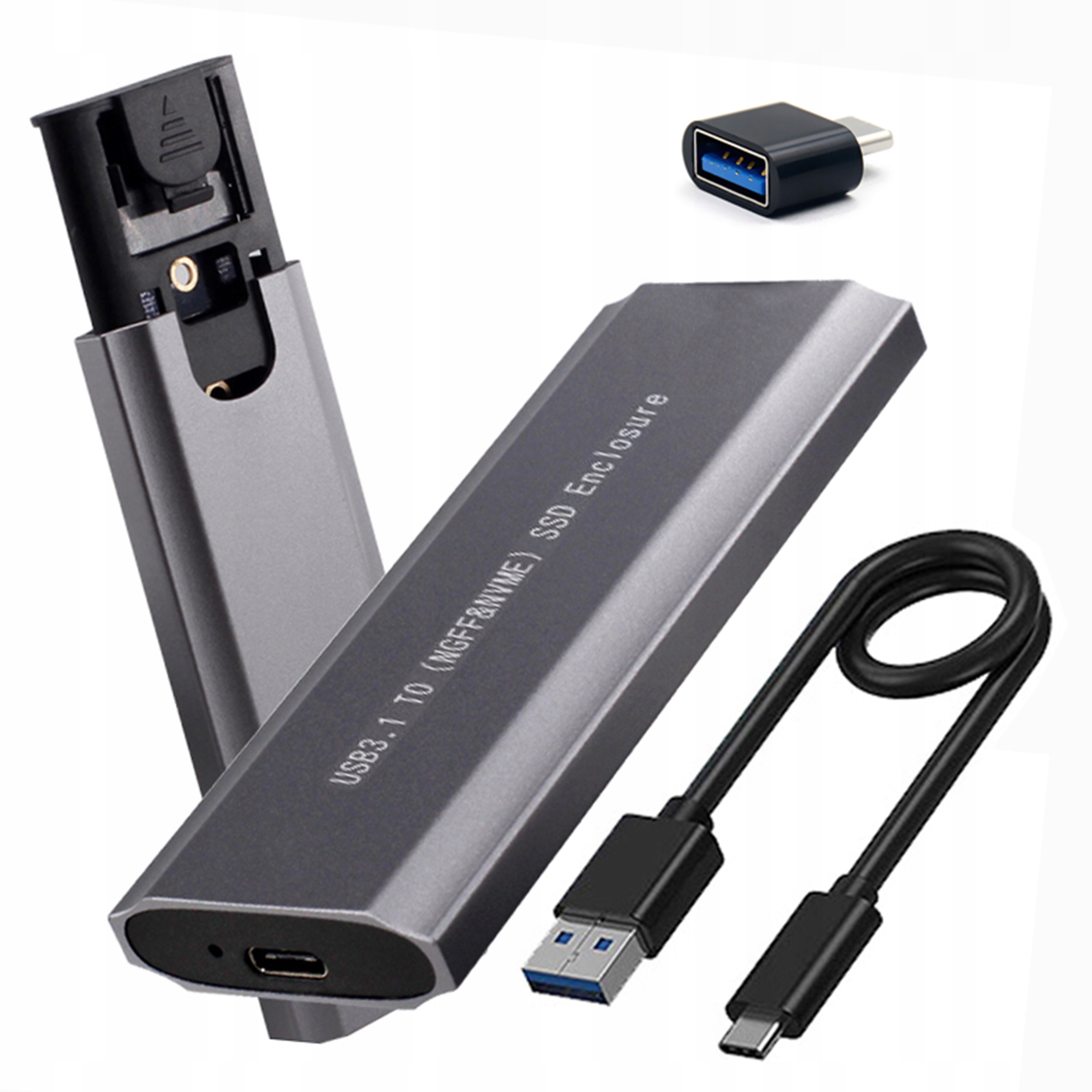 Obudowa na dysk Ssd NVMe/PCIe Sata/ngff M2 Usb-c Gen2 Kieszeń Adapter dysku
