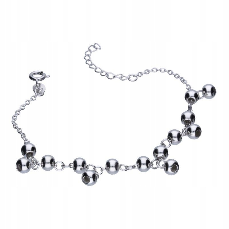 Náramek na řetízku rolo stříbro 925 jako dárek 4.04g kuličky