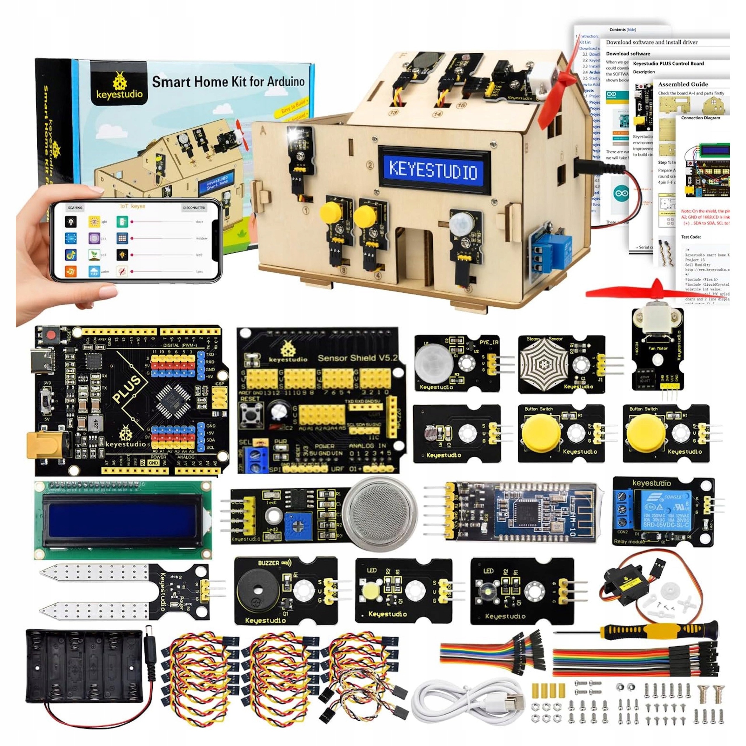 Arduino Konštrukčný Startový set, smart home Domek, Diy mikrokontrolér