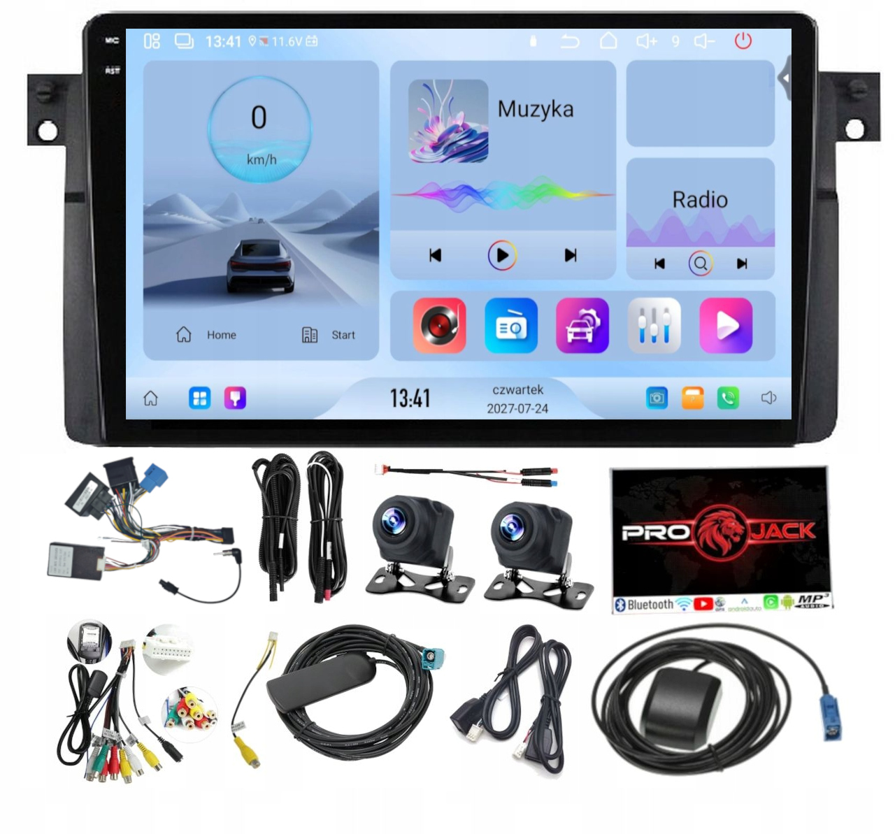 Rádio Navigácia Carplay Gps Android Bt Bmw E46 1998-2005 4GB 64GB Sim