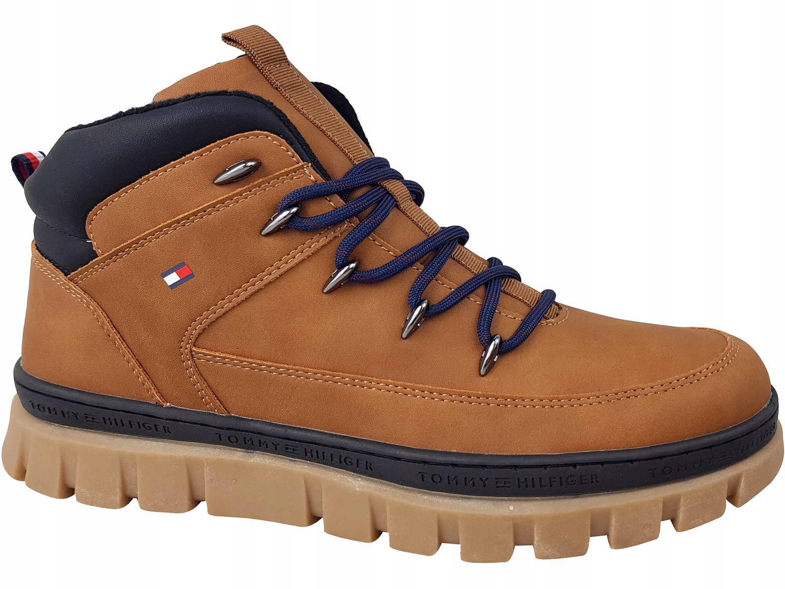 Tommy Hilfiger Trapery Kozaki Buty Workery Brązowe